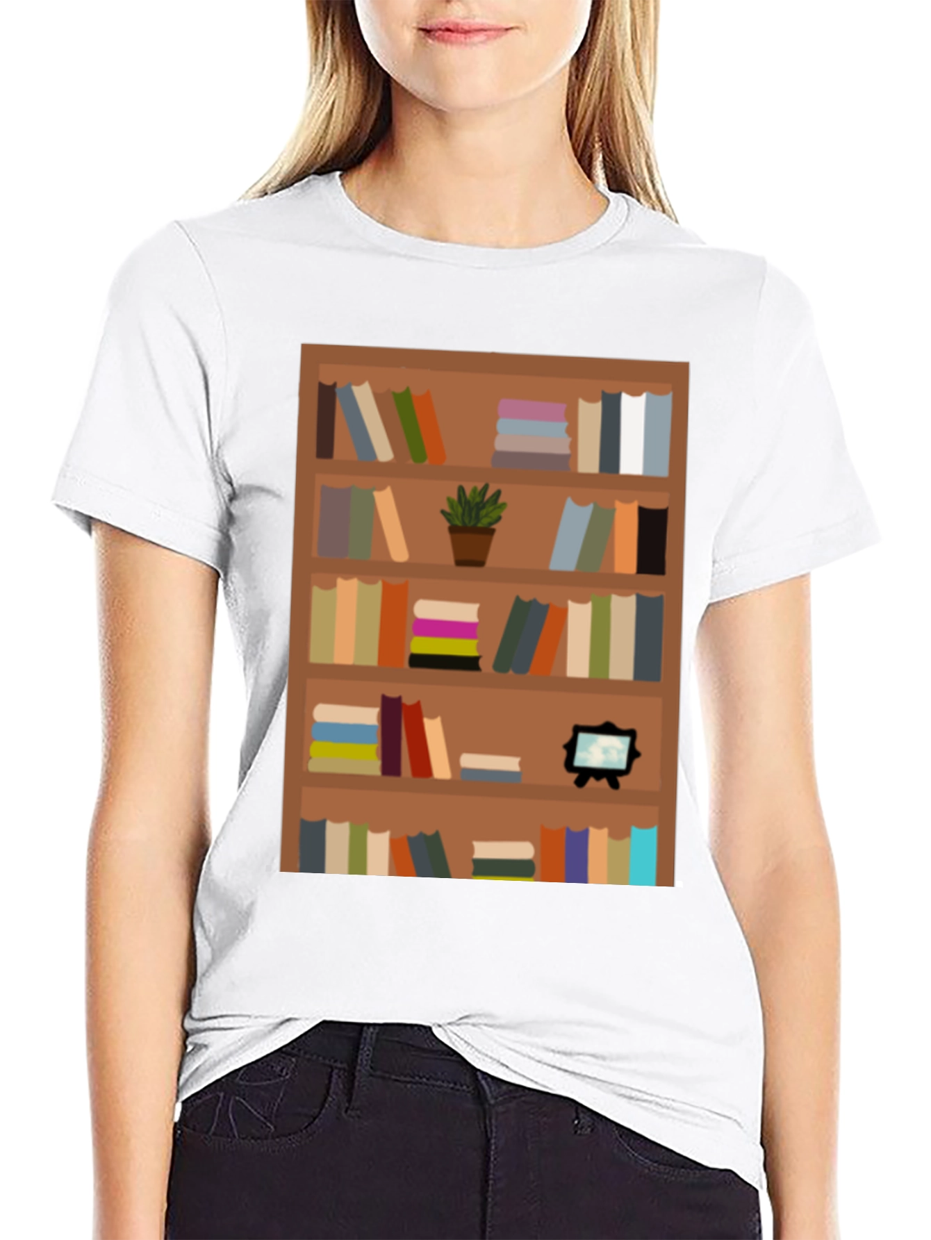 Bookcase Graphic Tee - Book Lovers Apparel