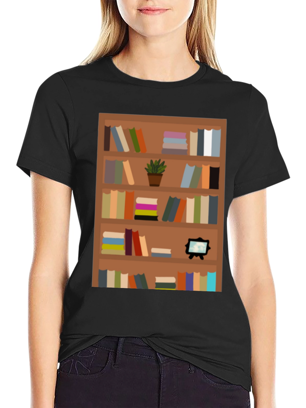 Bookcase Graphic Tee - Book Lovers Apparel