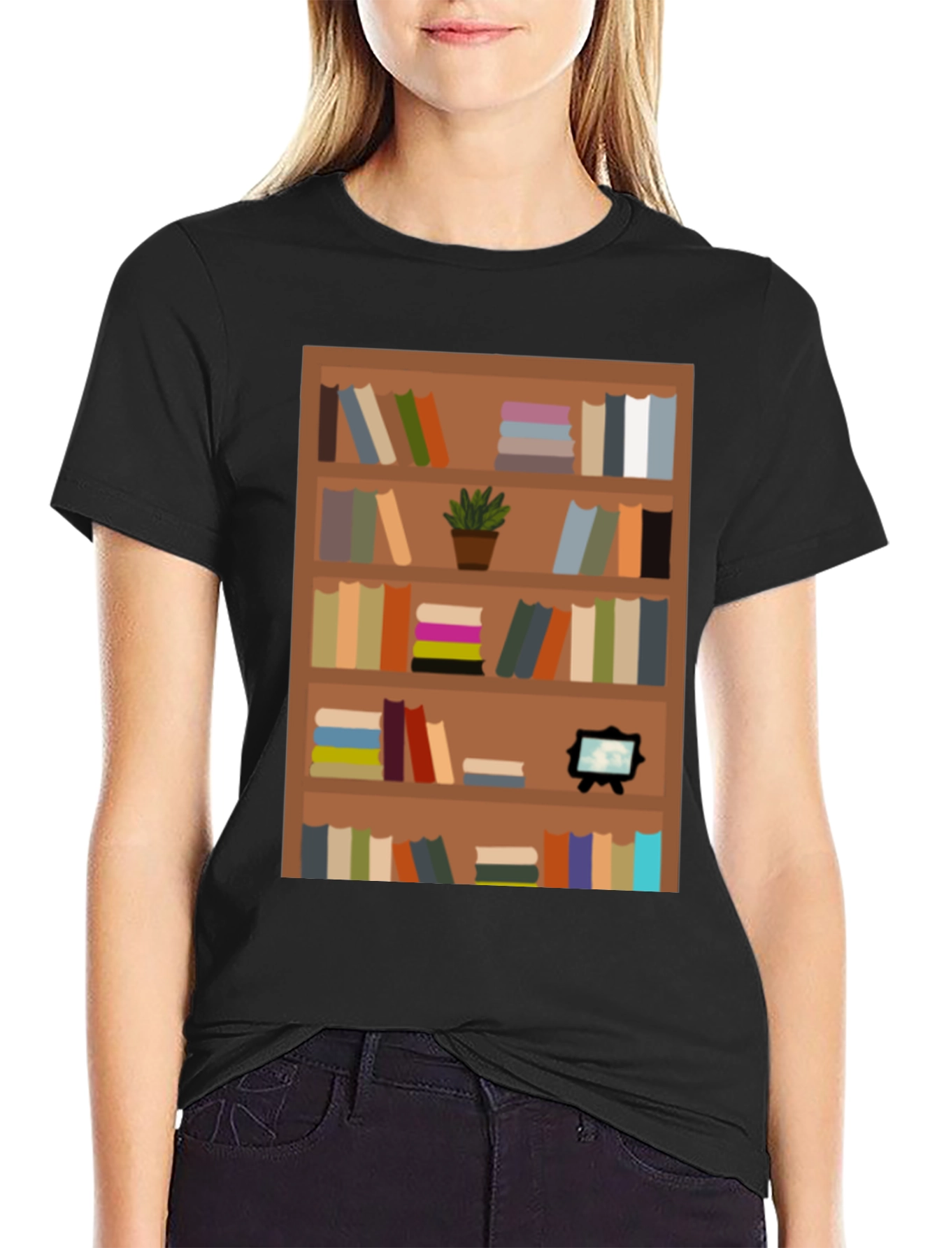 Bookcase Graphic Tee - Book Lovers Apparel