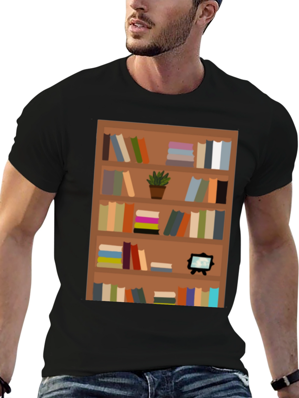 Bookcase Graphic Tee - Book Lovers Apparel