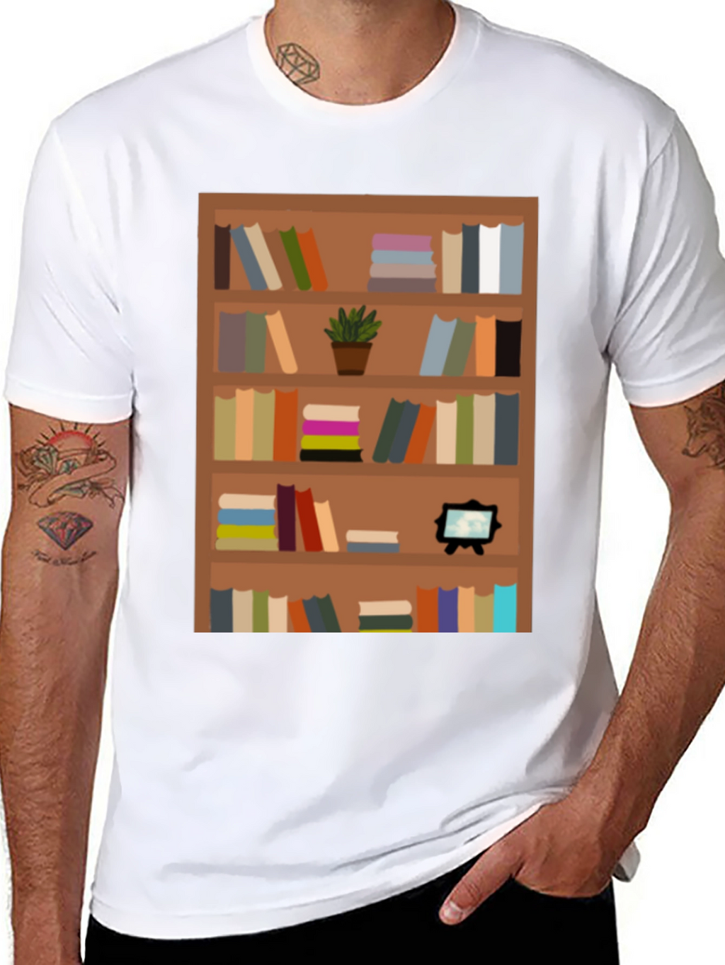 Bookcase Graphic Tee - Book Lovers Apparel