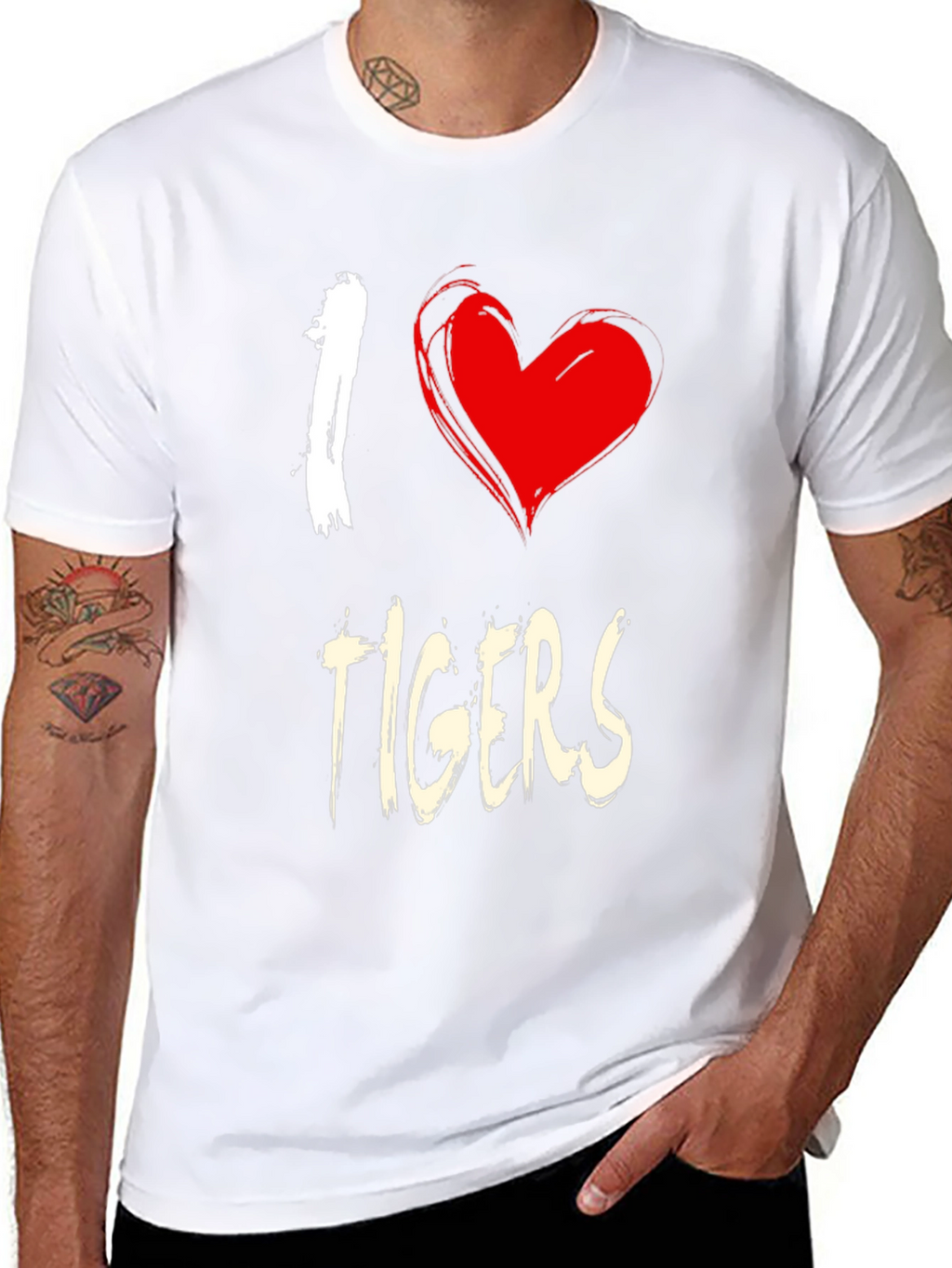 I Heart Tigers Graphic Tee - Unisex Cotton T-Shirt