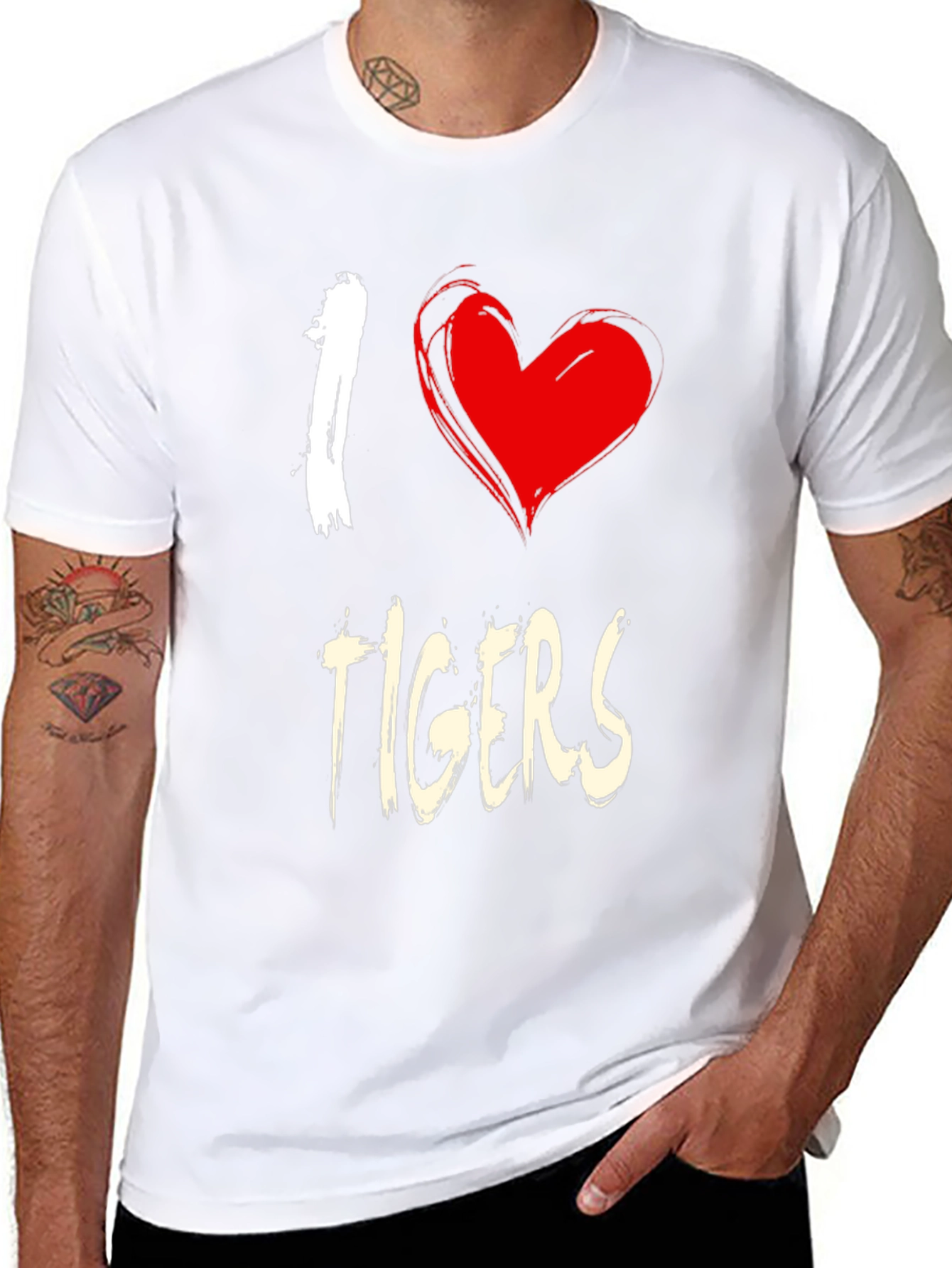 I Heart Tigers Graphic Tee - Unisex Cotton T-Shirt