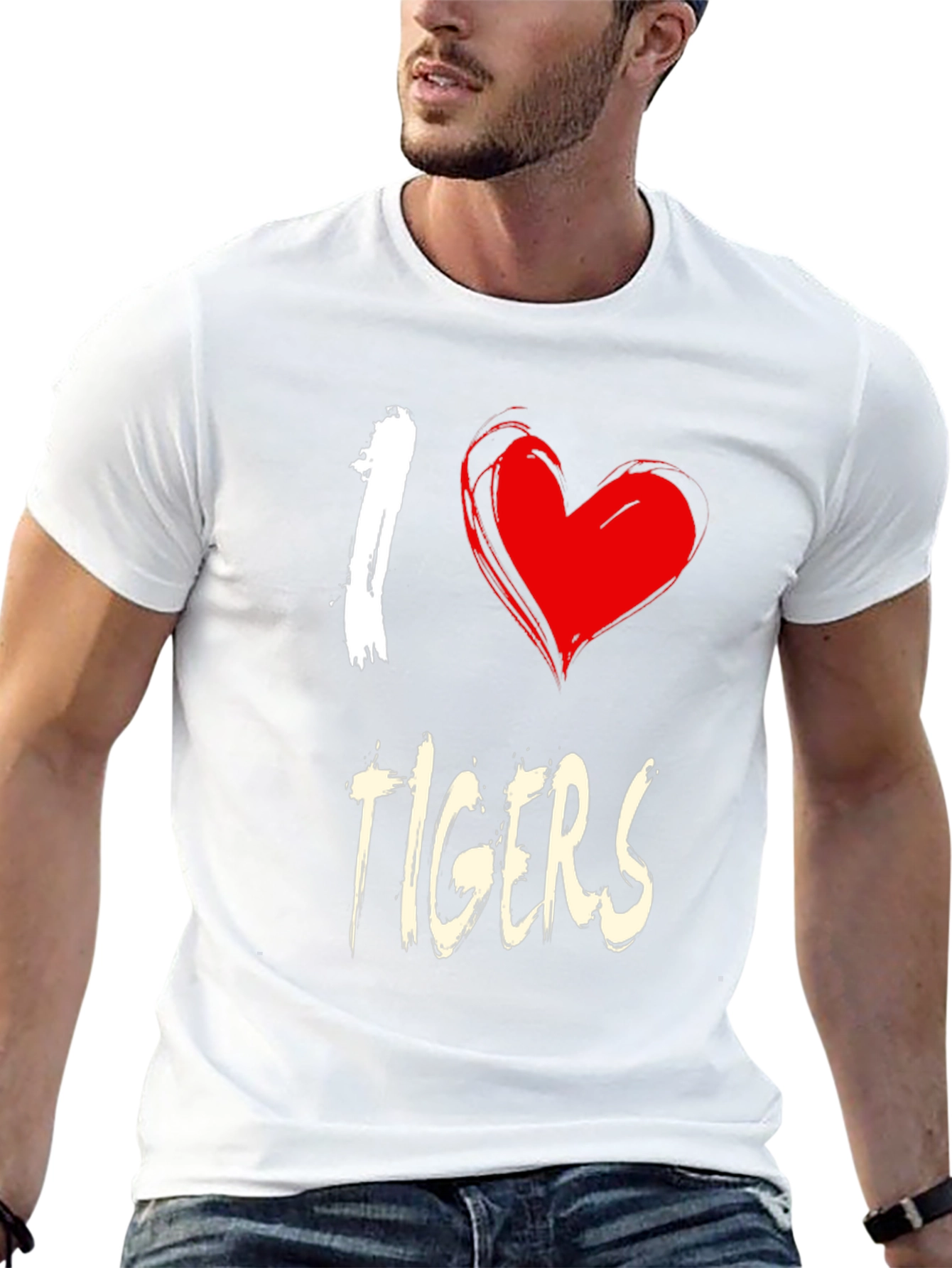 I Heart Tigers Graphic Tee - Unisex Cotton T-Shirt