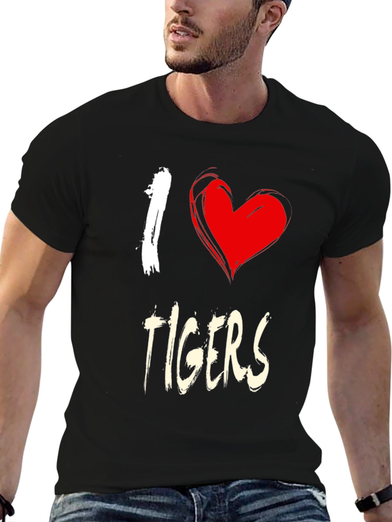 I Heart Tigers Graphic Tee - Unisex Cotton T-Shirt