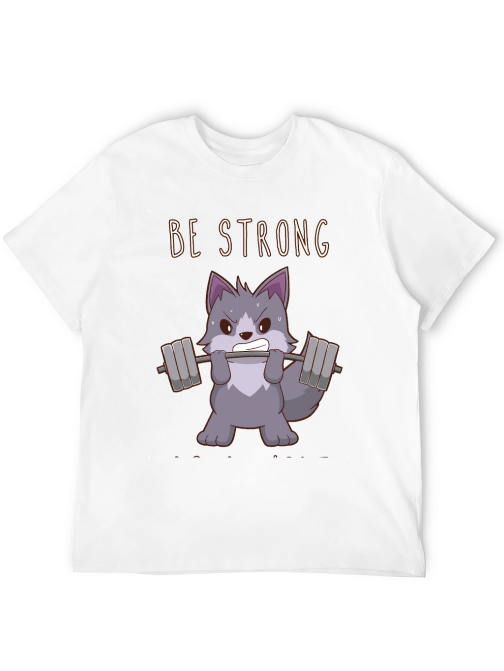 Be Strong Wolf Graphic T-Shirt - Black Cotton Tee
