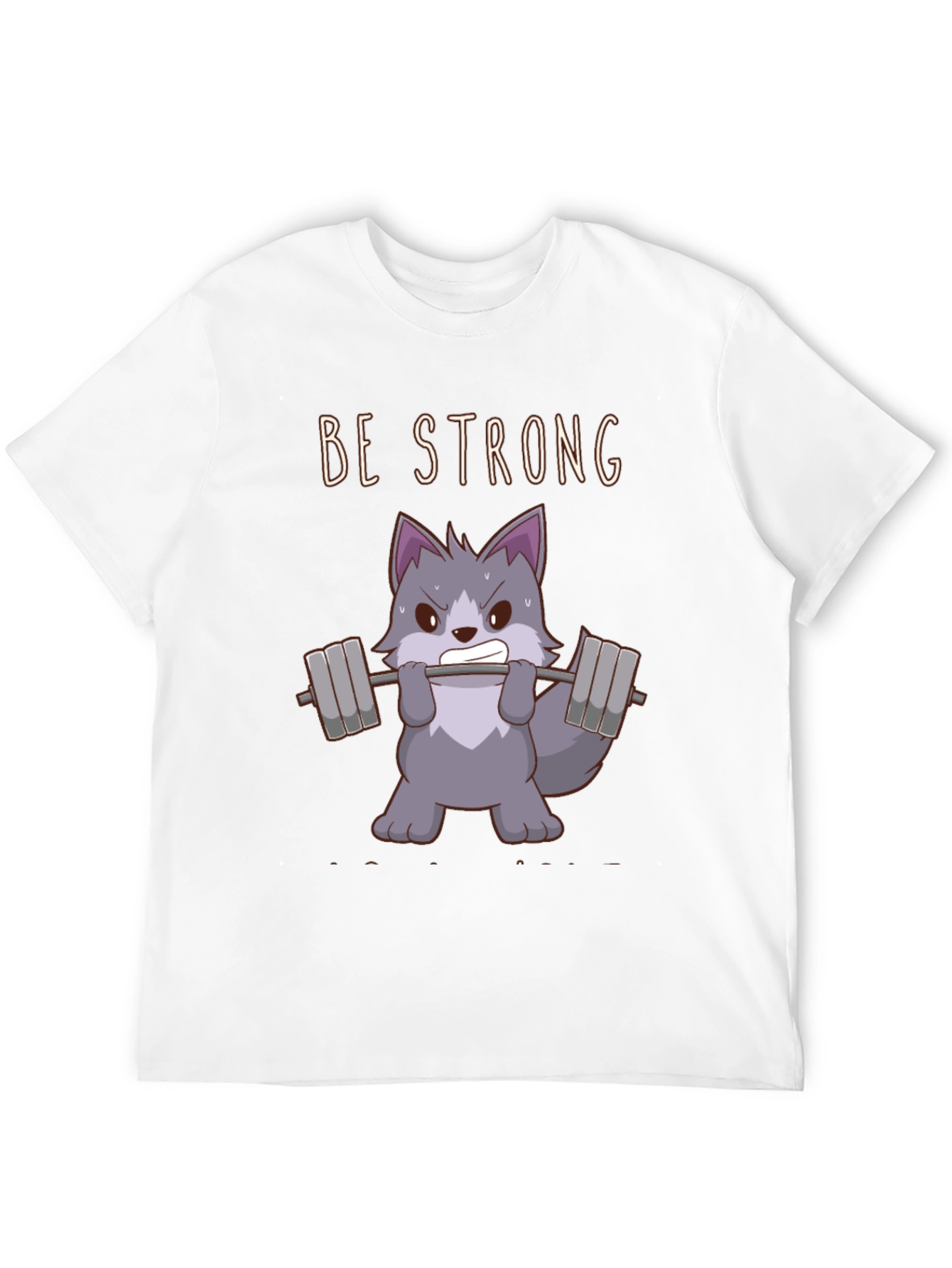 Be Strong Wolf Graphic T-Shirt - Black Cotton Tee