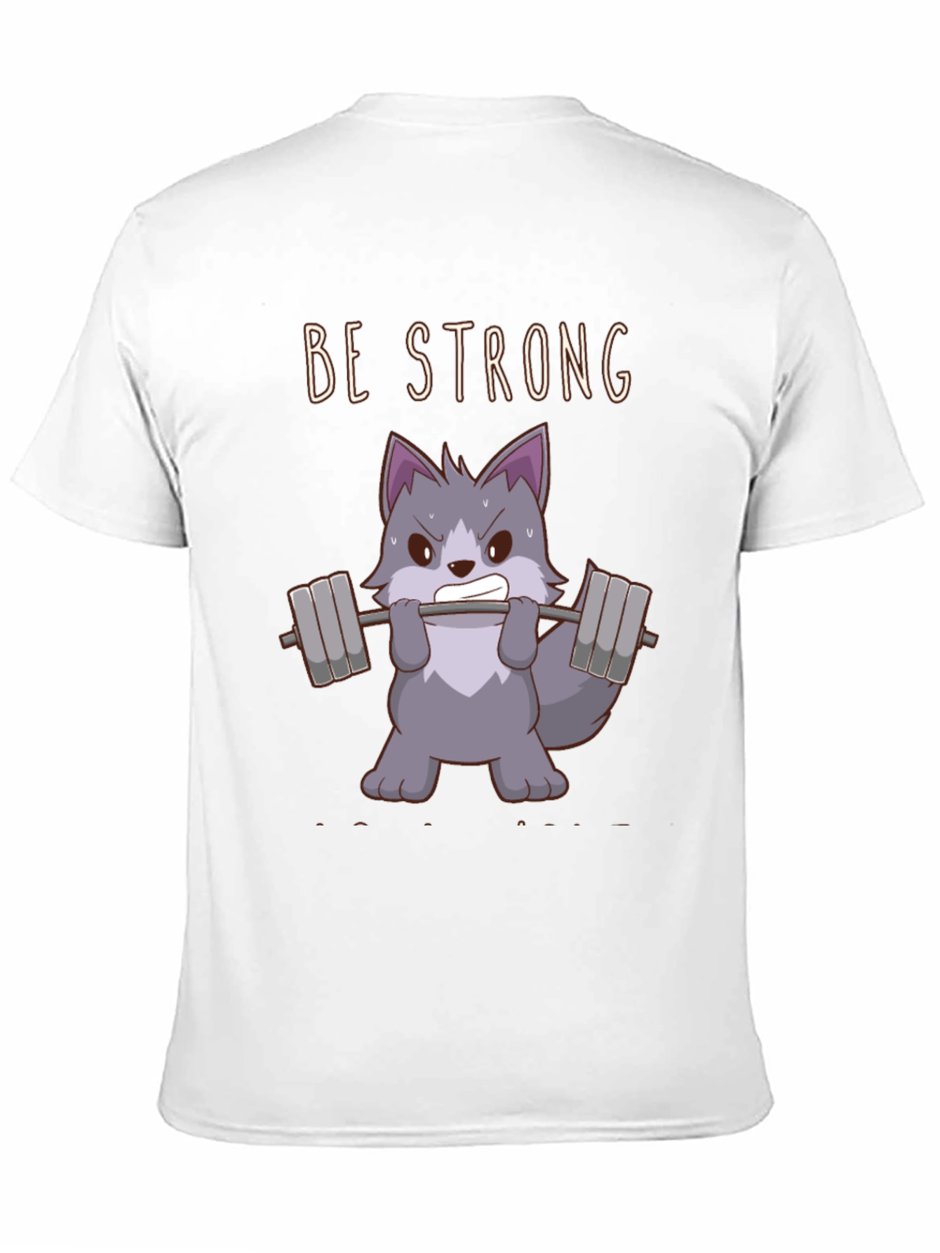 Be Strong Wolf Graphic T-Shirt - Black Cotton Tee