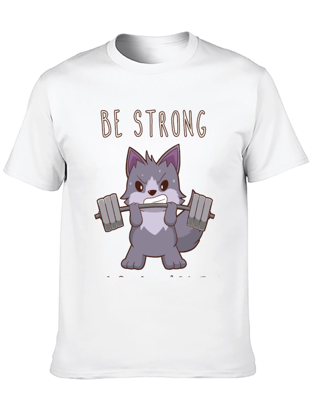 Be Strong Wolf Graphic T-Shirt - Black Cotton Tee