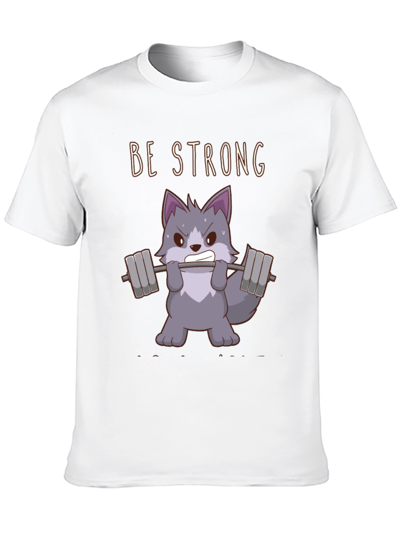 Be Strong Wolf Graphic T-Shirt - Black Cotton Tee