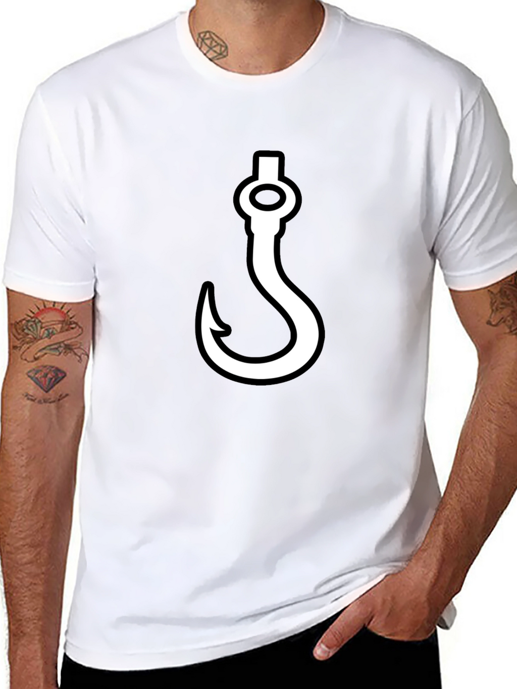 Hook Graphic T-Shirt - Black Casual Tee