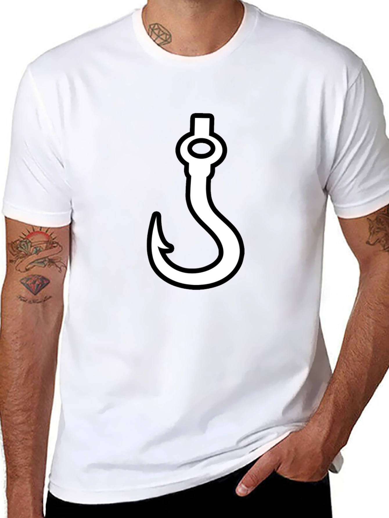 Hook Graphic T-Shirt - Black Casual Tee