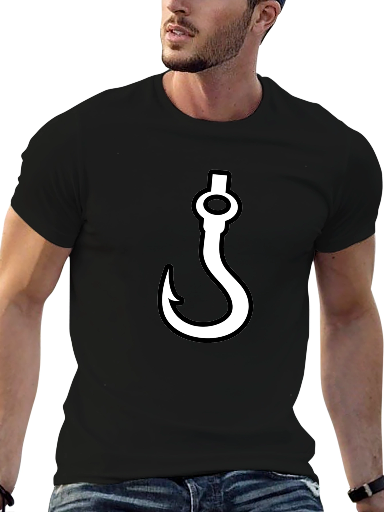 Hook Graphic T-Shirt - Black Casual Tee