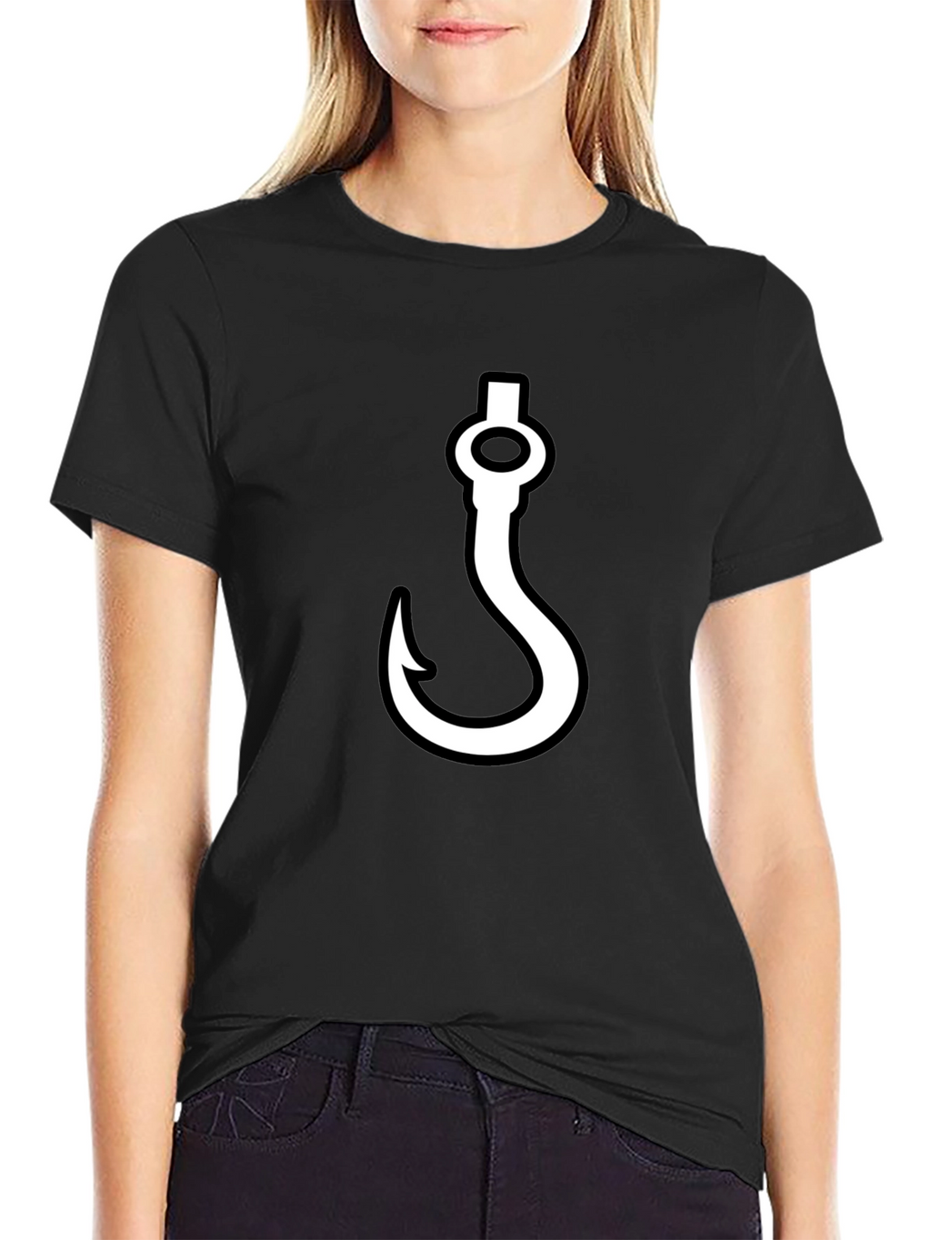 Hook Graphic T-Shirt - Black Casual Tee
