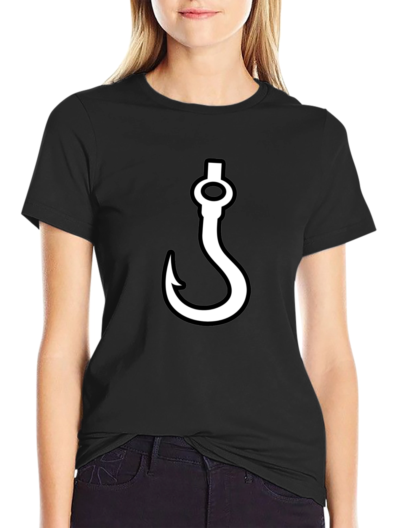 Hook Graphic T-Shirt - Black Casual Tee
