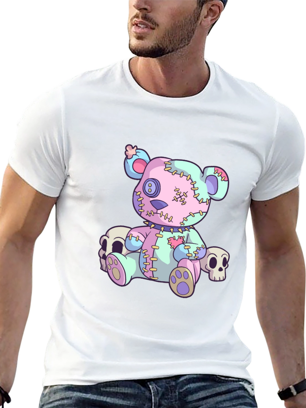 Stitched Teddy Bear Graphic Tee