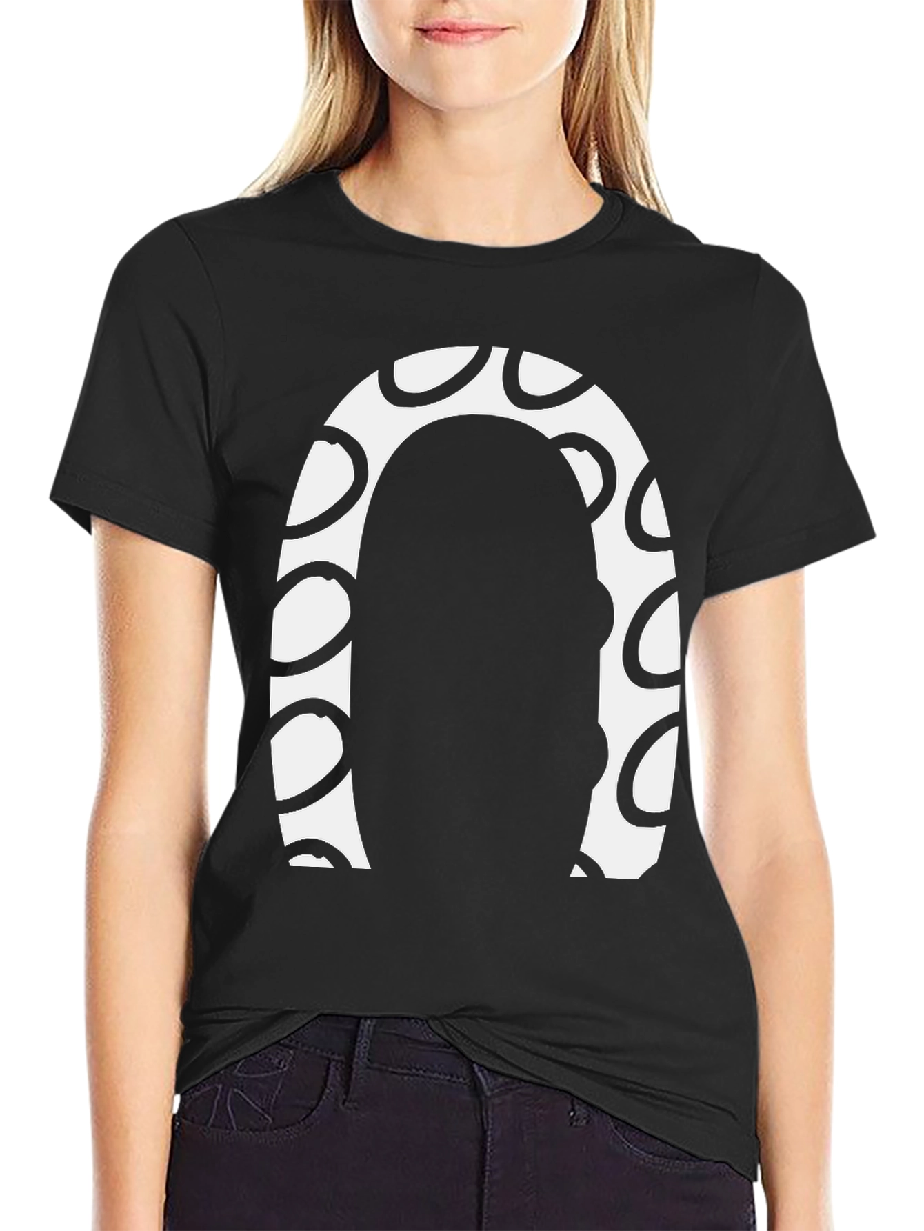 Abstract Graphic Print Crew Neck Tee