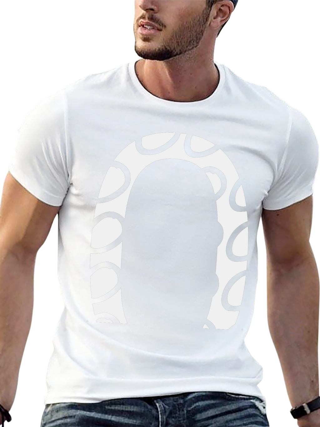 Abstract Graphic Print Crew Neck Tee