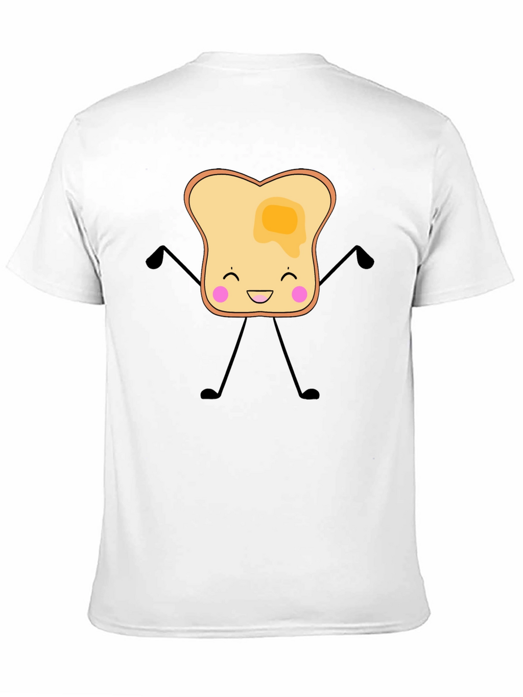 Funny Toast with Butter Graphic Black T-Shirt