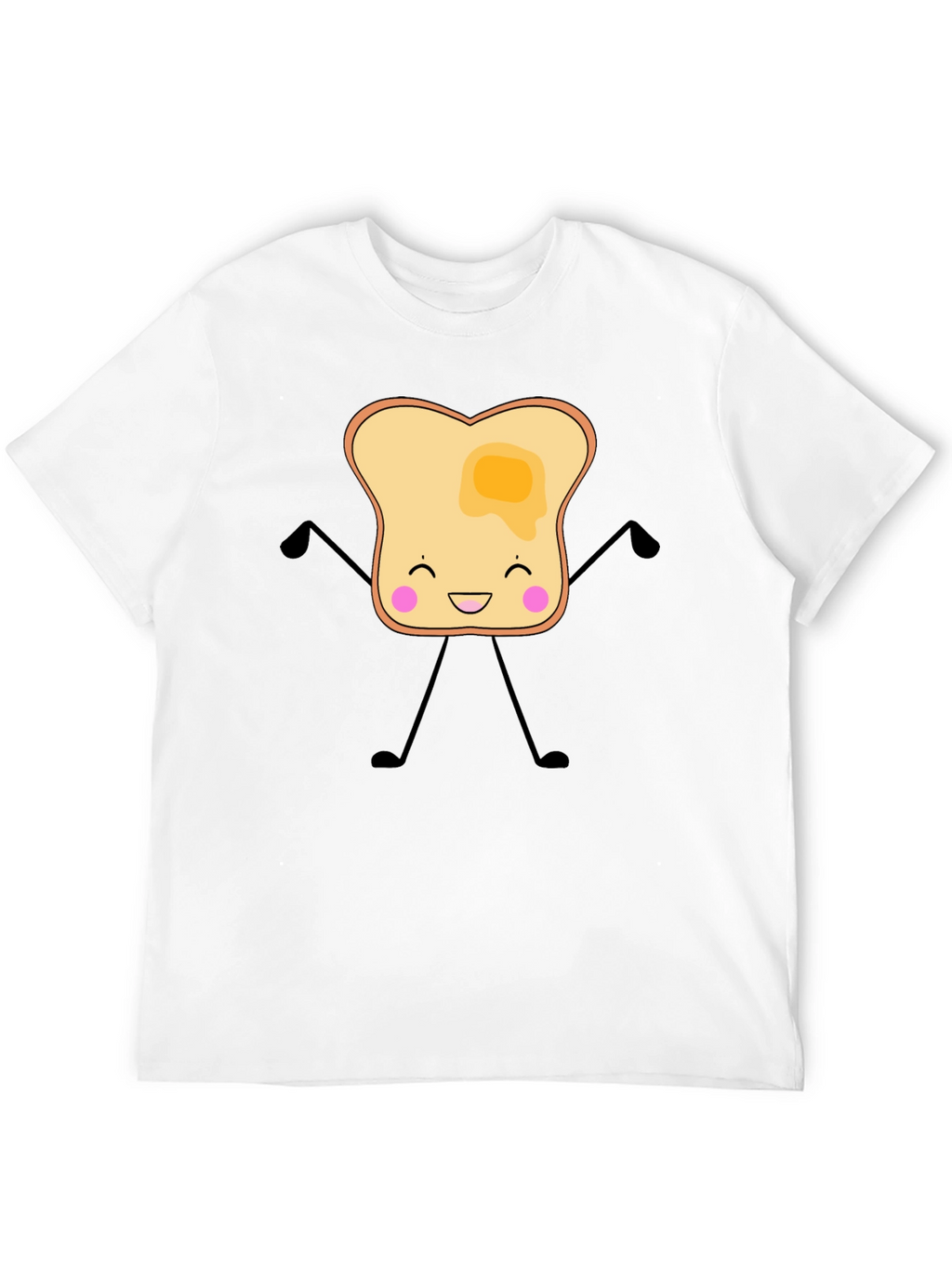 Funny Toast with Butter Graphic Black T-Shirt