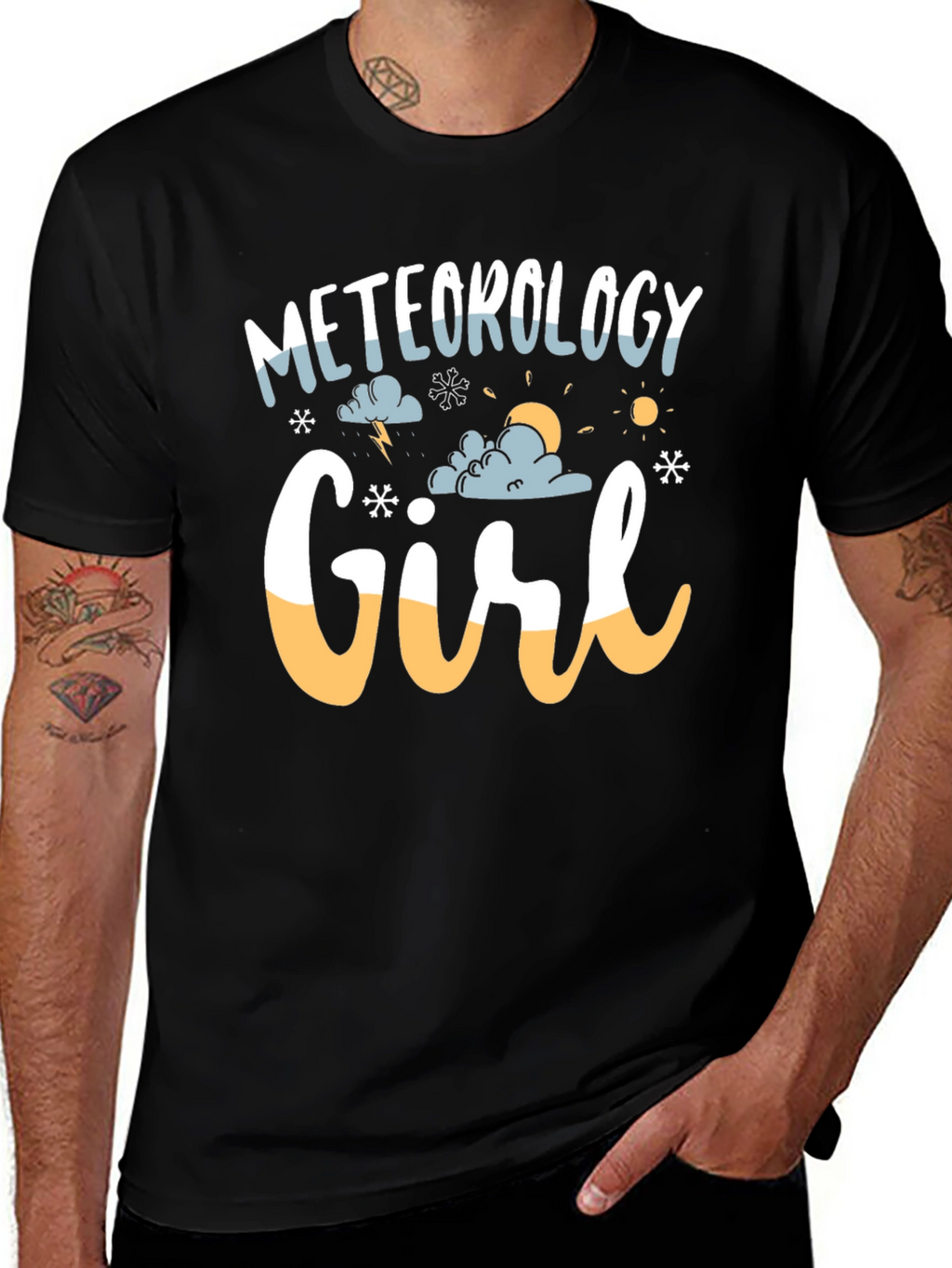 Meteorology Girl Black Graphic Tee