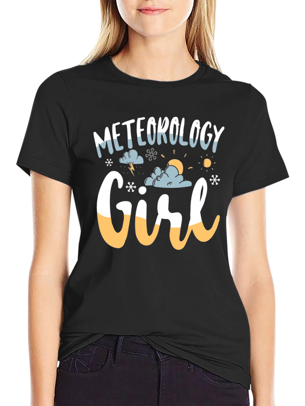 Meteorology Girl Black Graphic Tee
