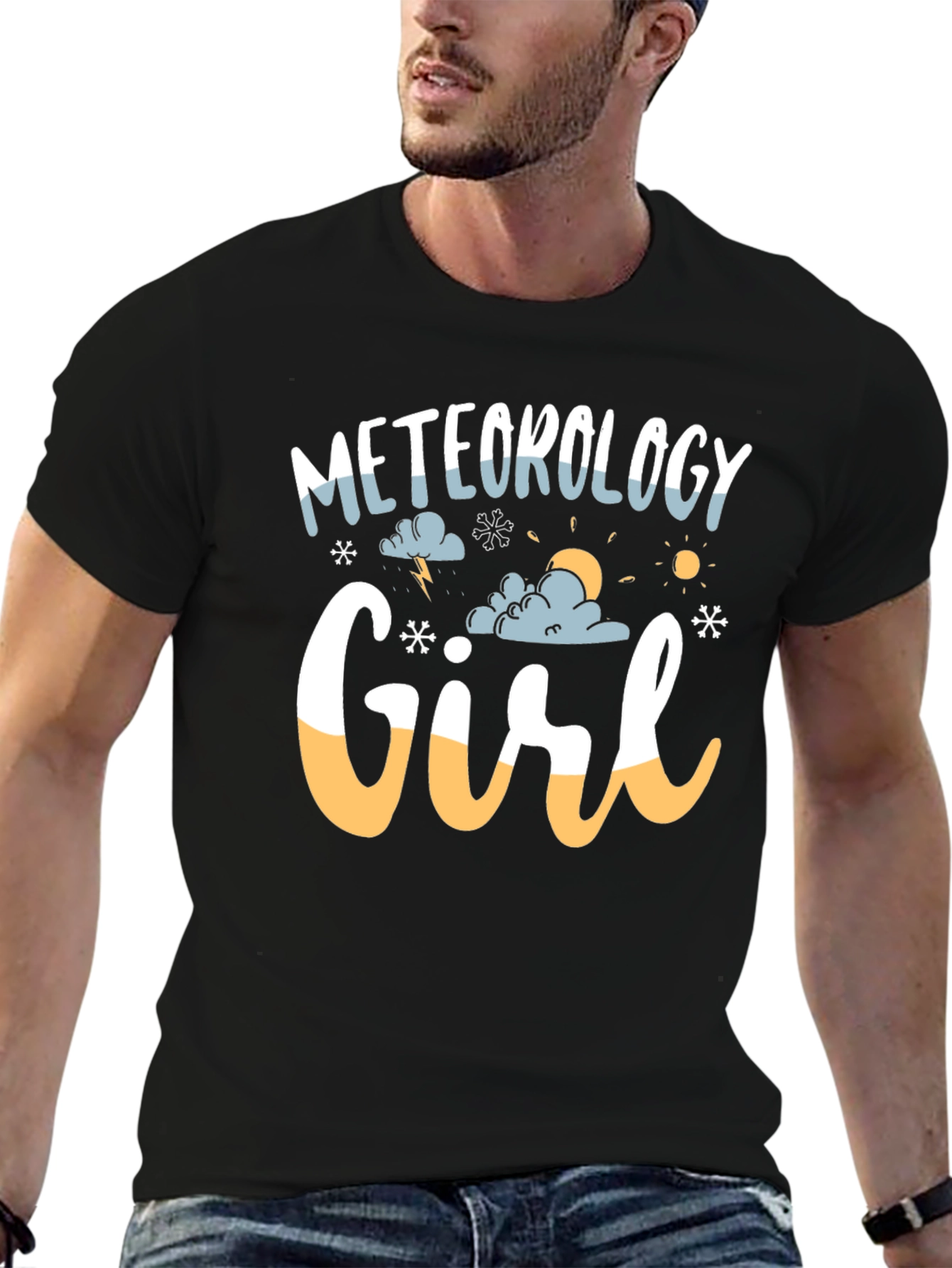 Meteorology Girl Black Graphic Tee