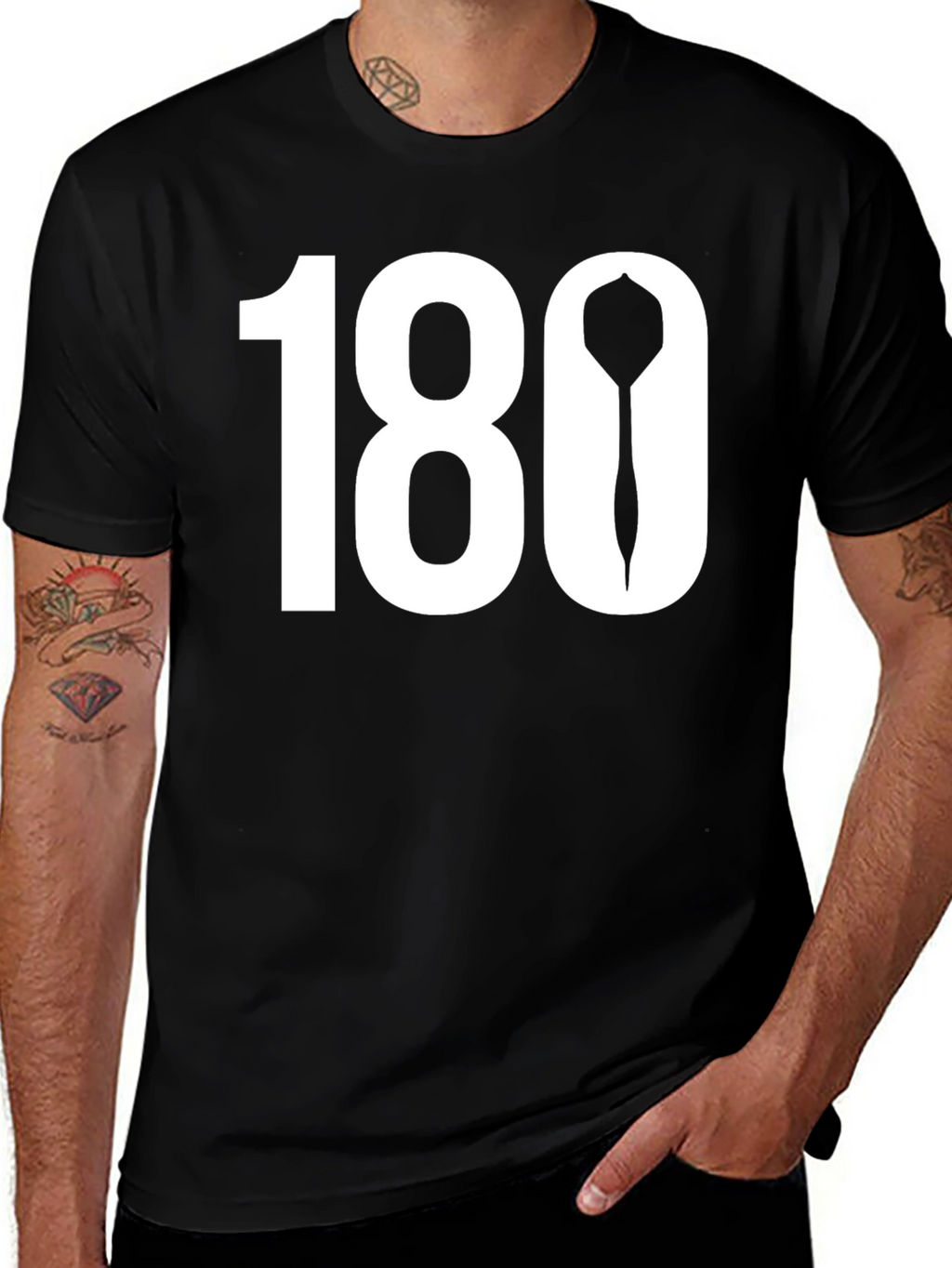 Darts 180 T-Shirt - Black Cotton Tee
