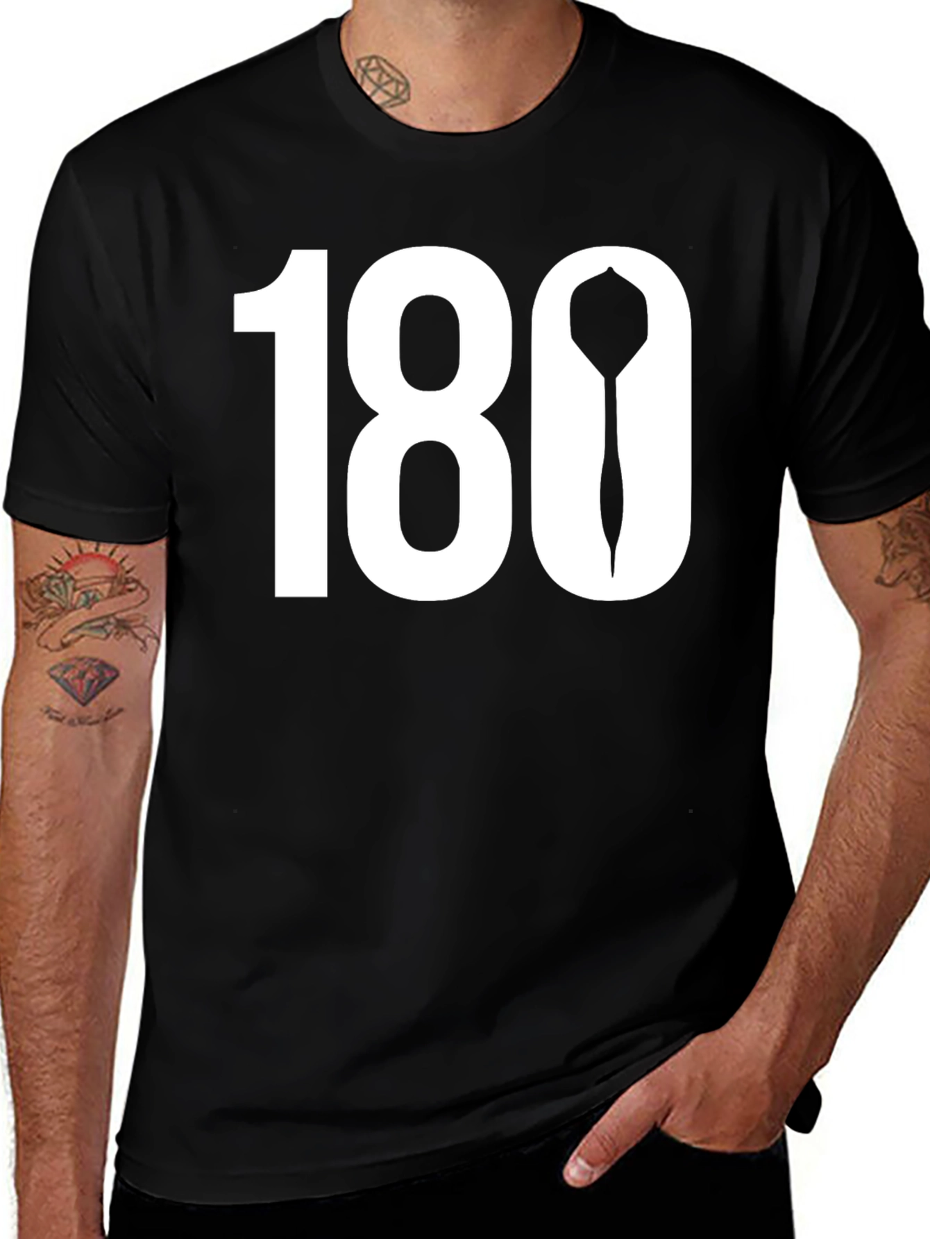 Darts 180 T-Shirt - Black Cotton Tee