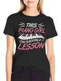 Piano Girl Teacher T-Shirt - Music Lesson Gift
