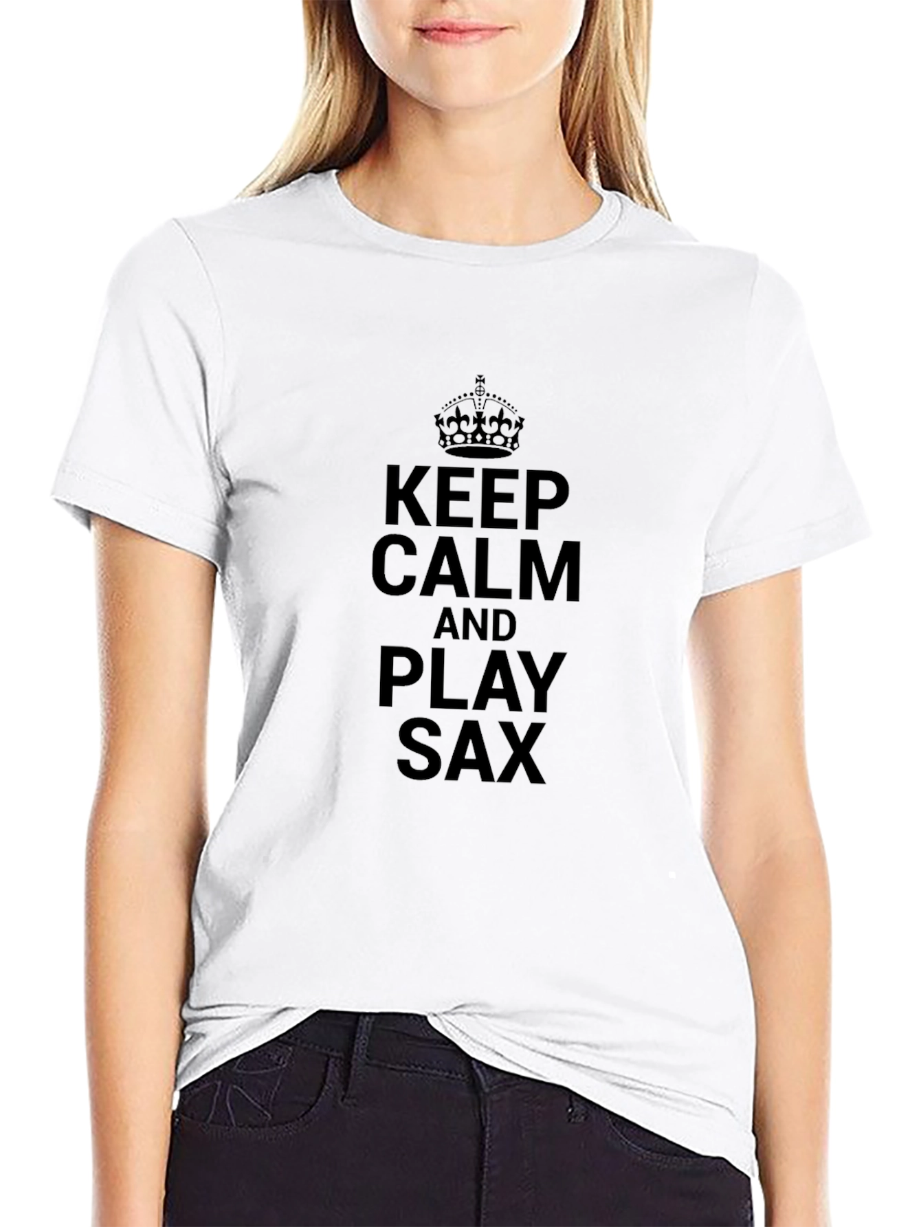 Keep Calm Play Sax Black T-Shirt