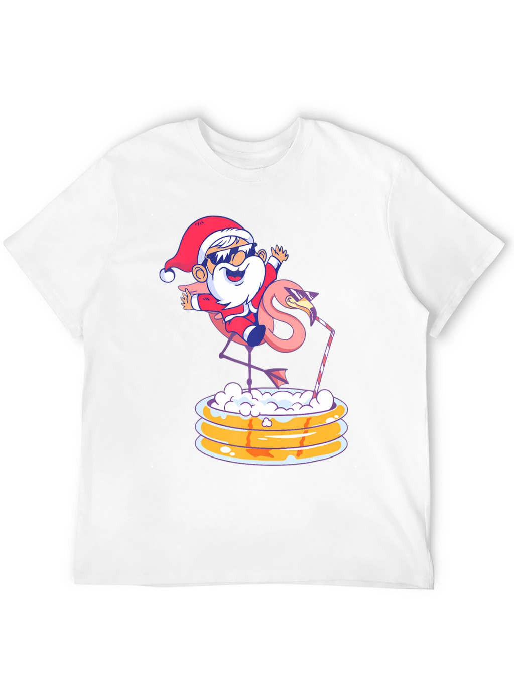 Festive Santa Flamingo T-Shirt