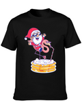 Festive Santa Flamingo T-Shirt