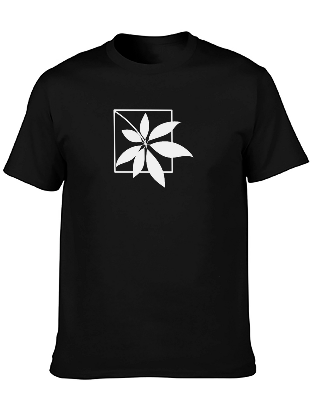Leaf in Square Graphic Black Tee