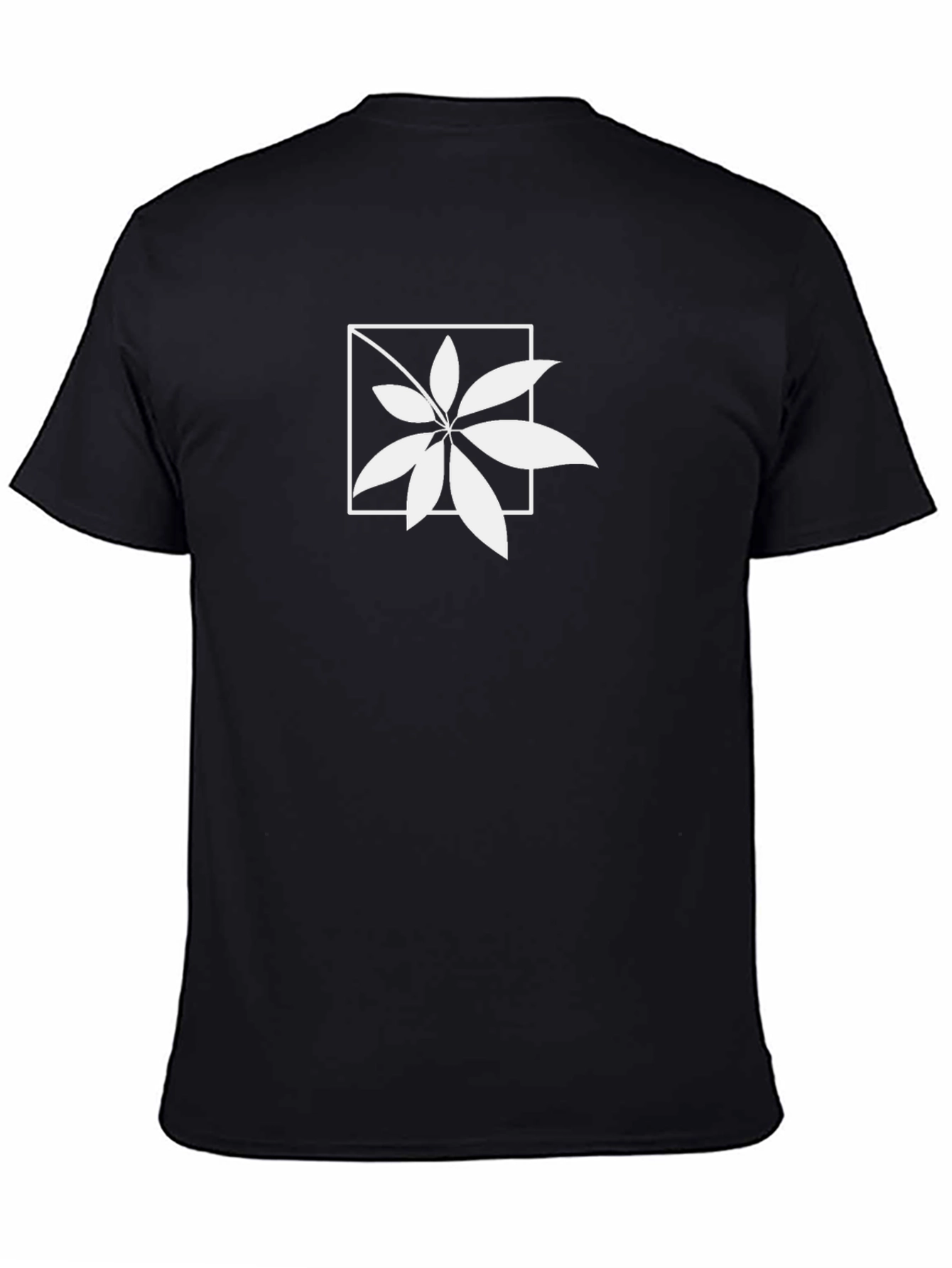 Leaf in Square Graphic Black Tee