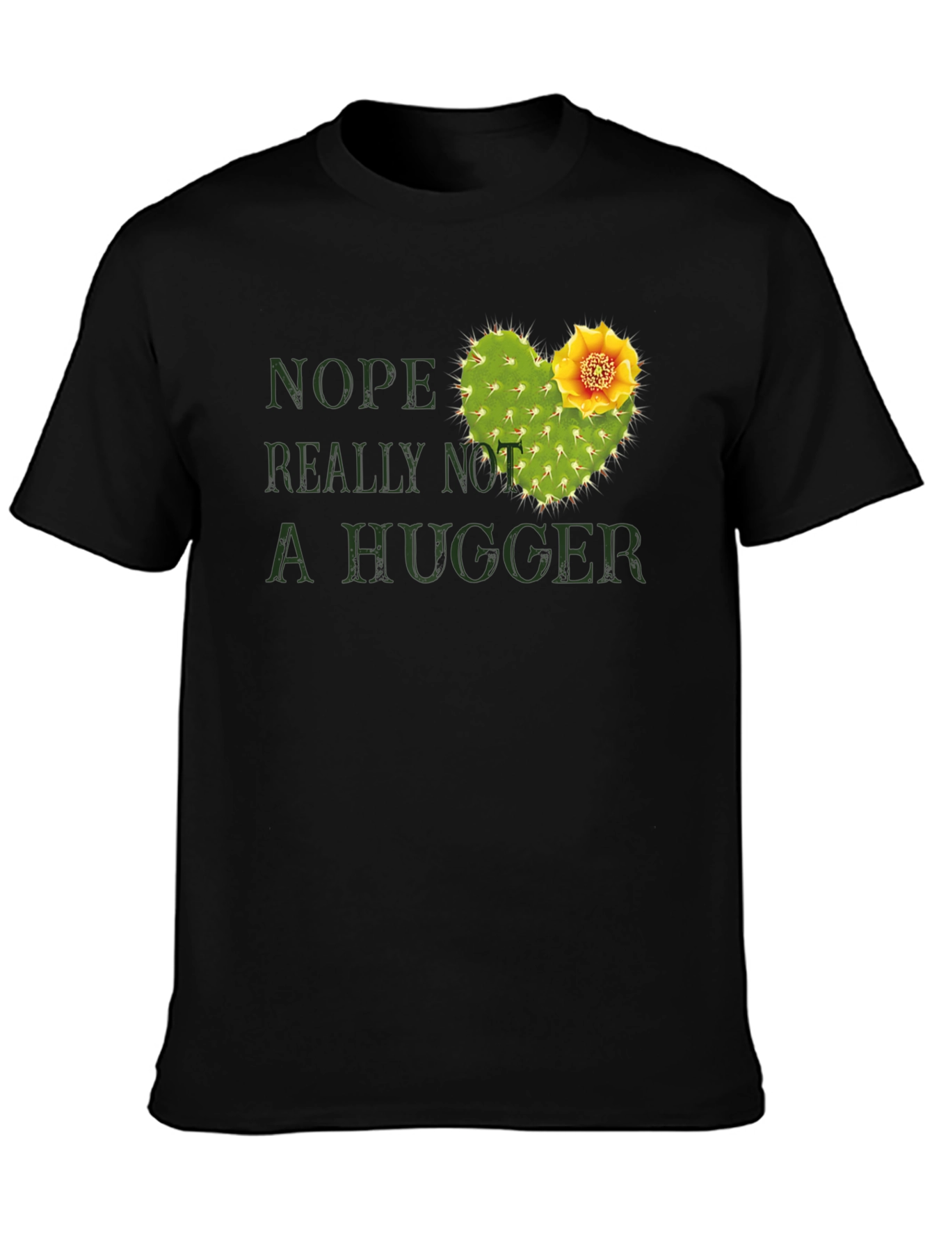 Nope Not A Hugger Cactus Graphic Tee - Unisex