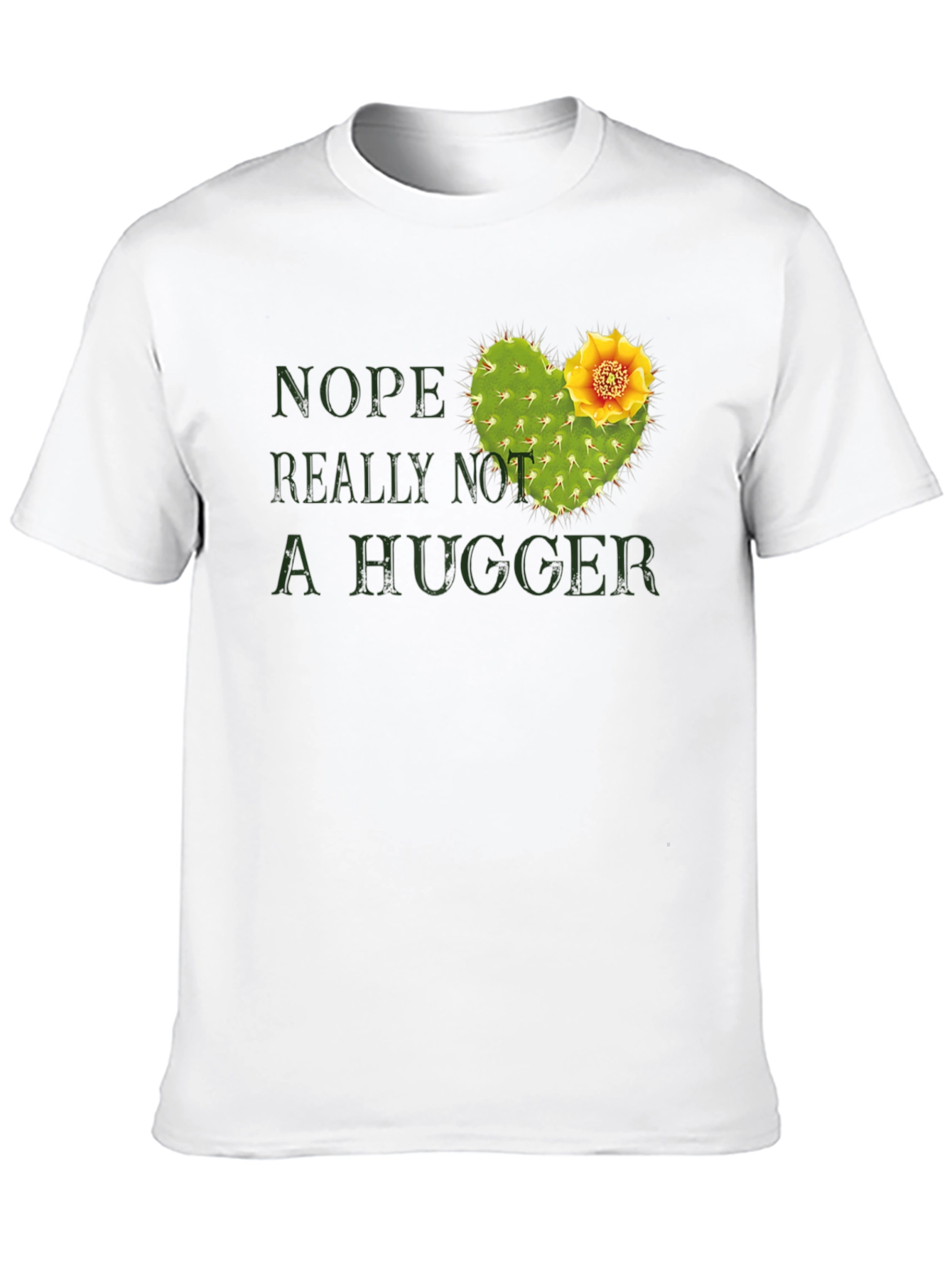 Nope Not A Hugger Cactus Graphic Tee - Unisex