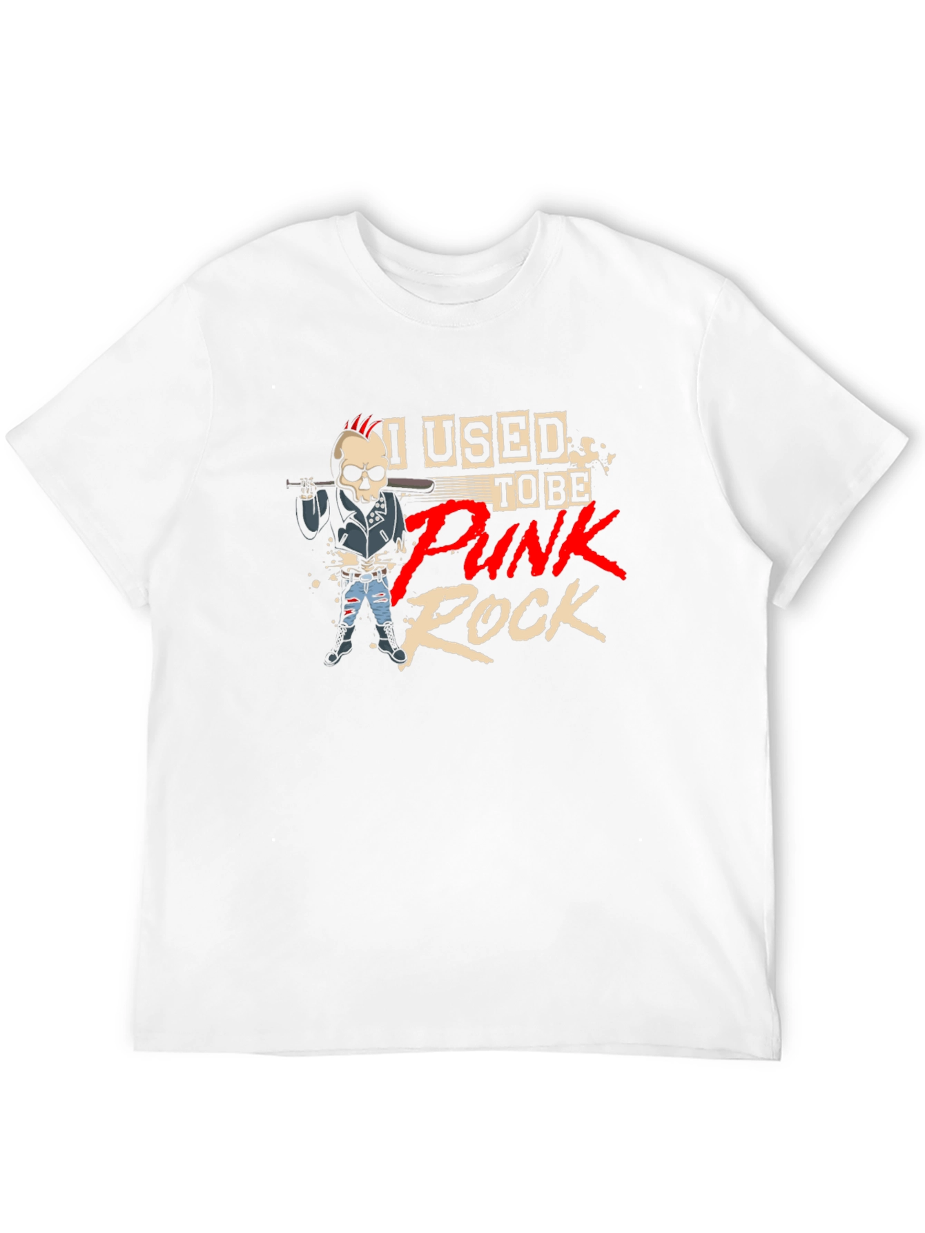 Punk Rock Skeleton Graphic T-Shirt