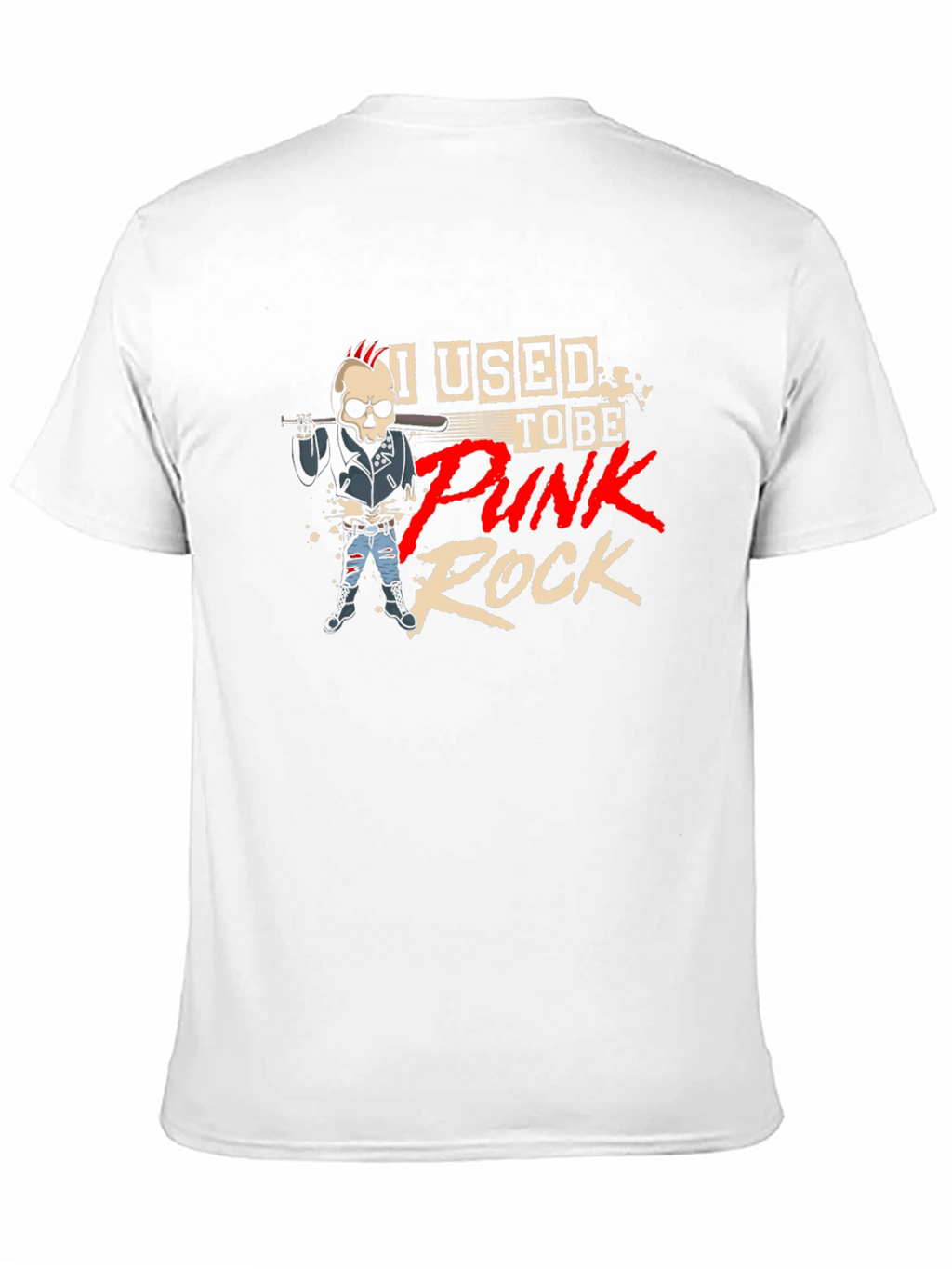 Punk Rock Skeleton Graphic T-Shirt