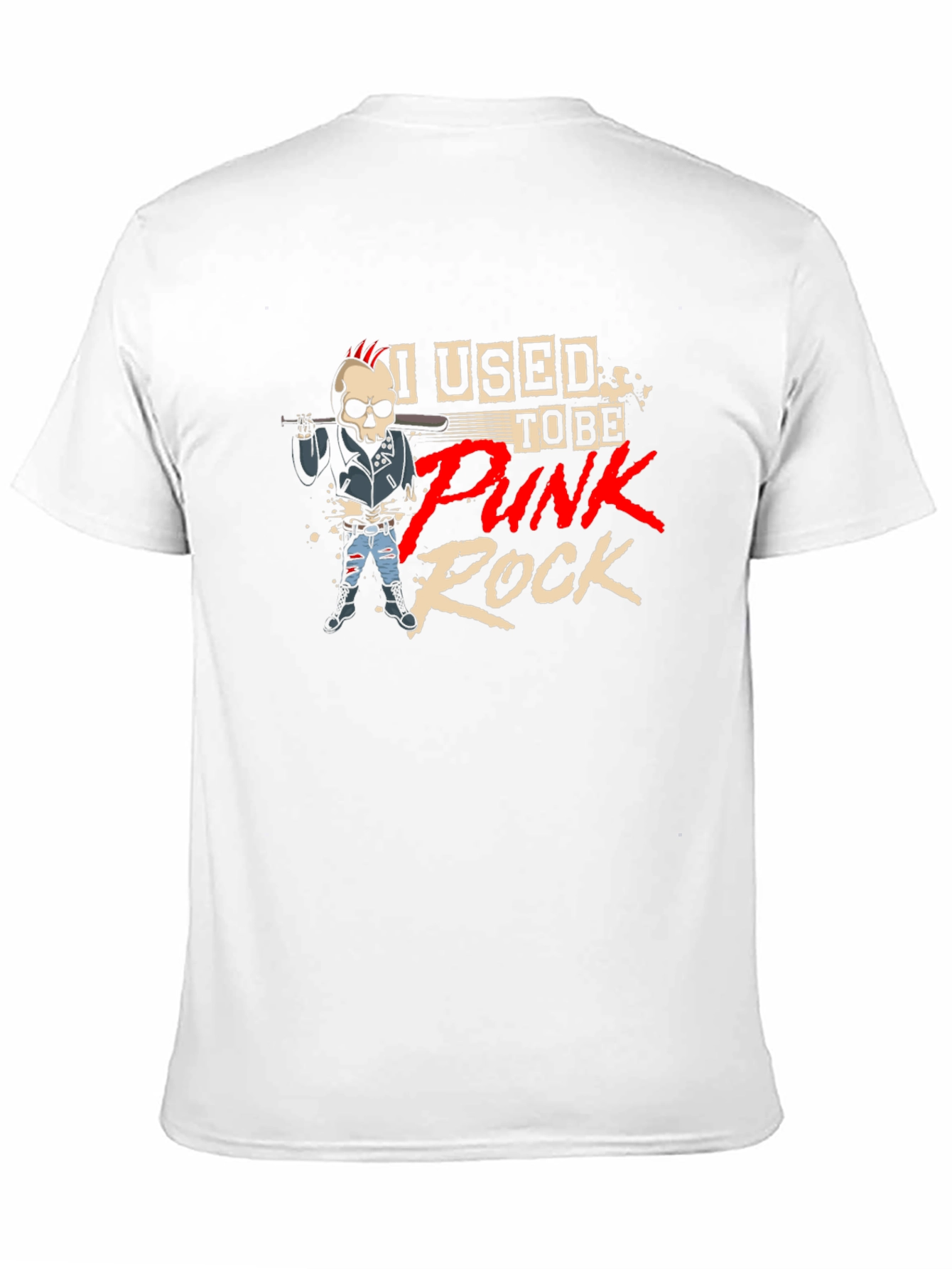Punk Rock Skeleton Graphic T-Shirt