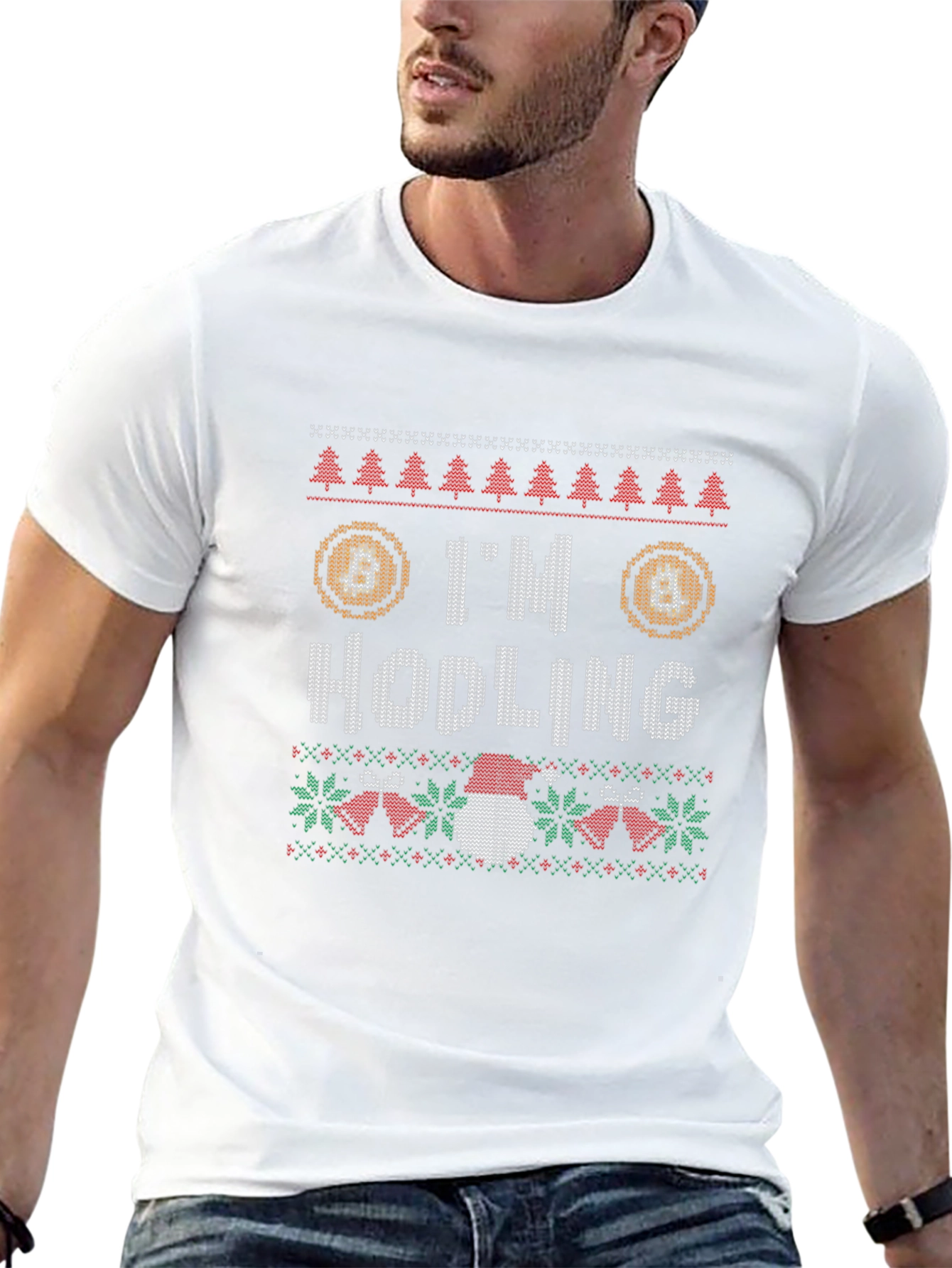 Im Hodling Christmas Sweater Style T-Shirt