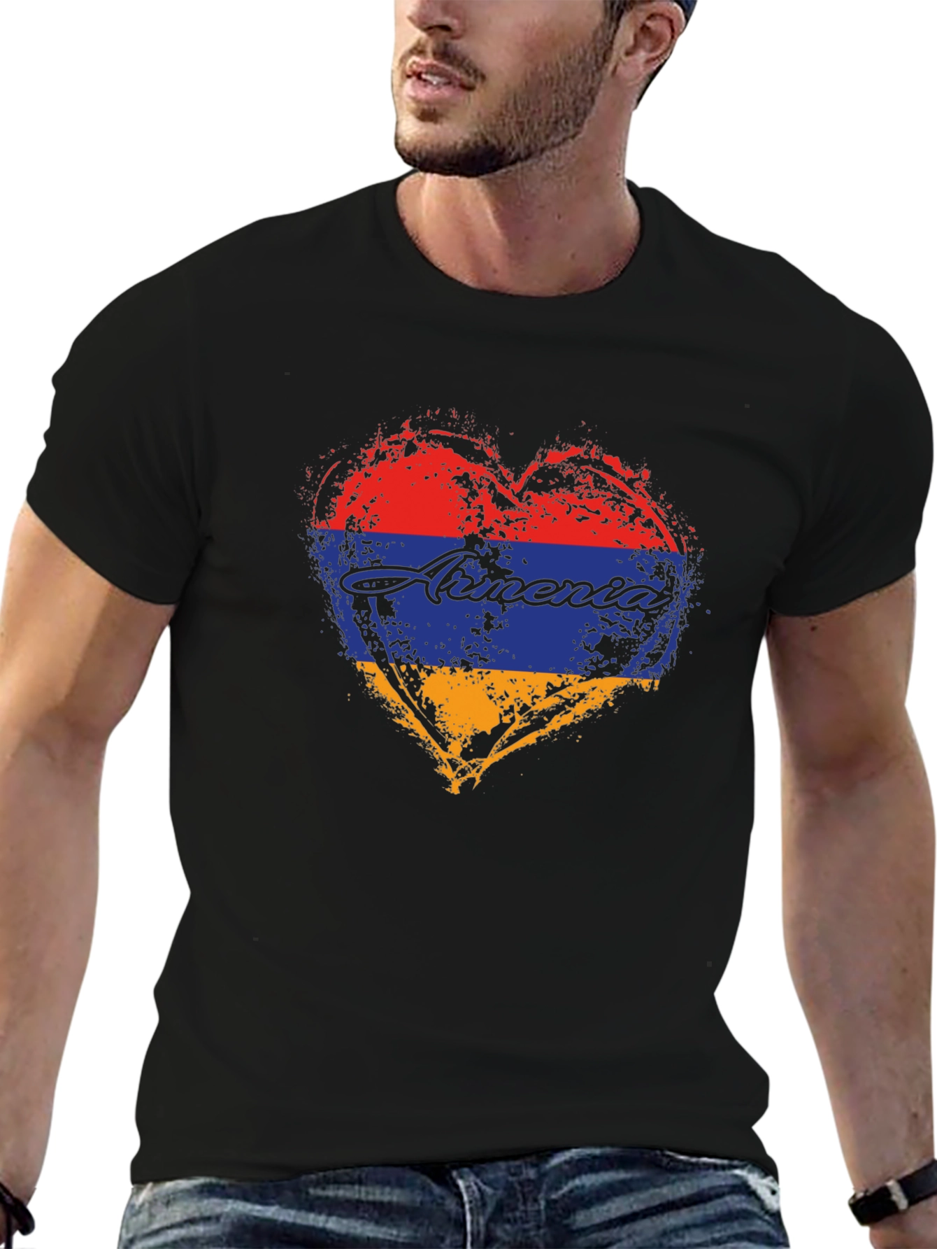 Armenia Heart Flag T-Shirt - Distressed Design