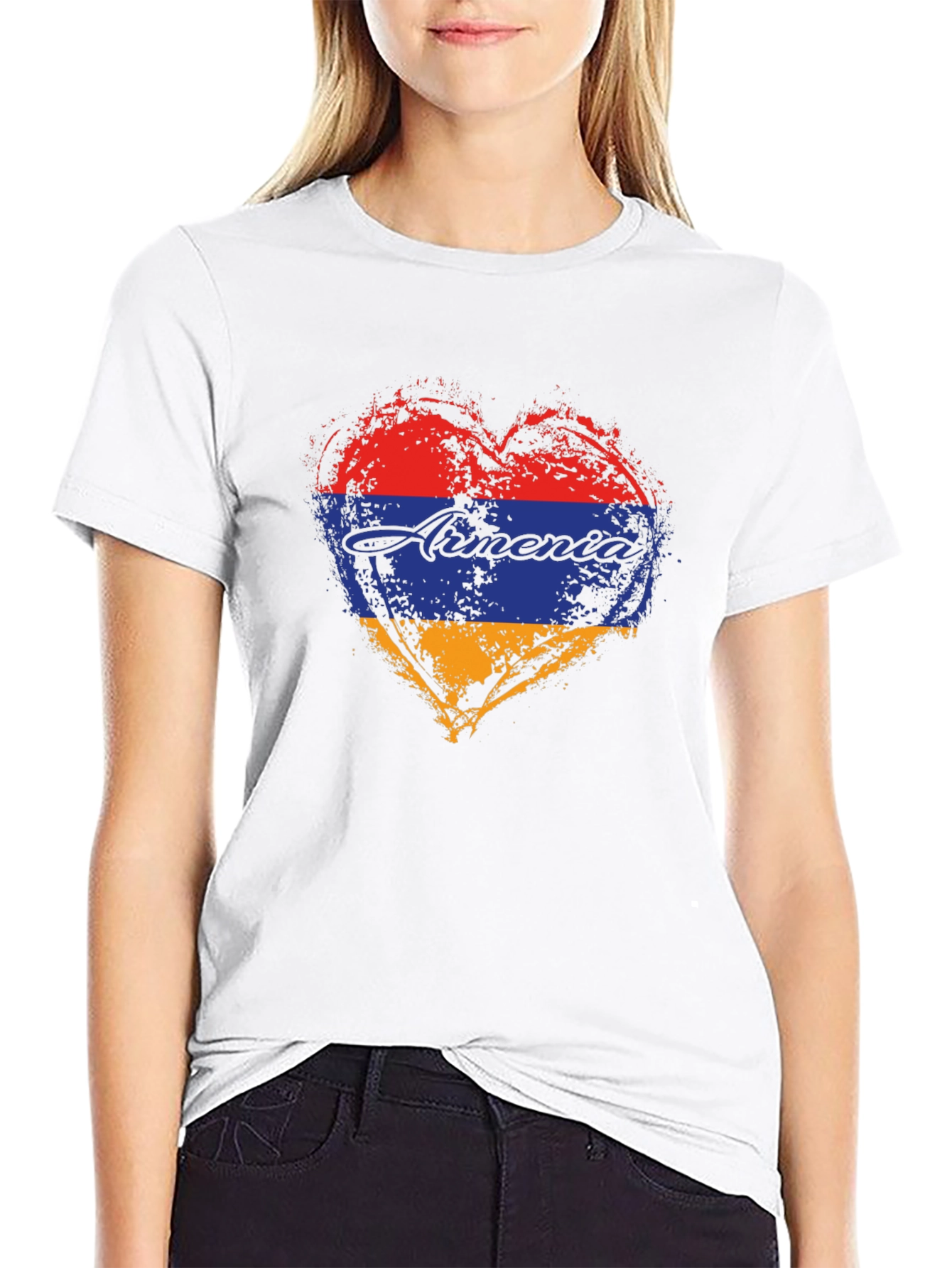 Armenia Heart Flag T-Shirt - Distressed Design