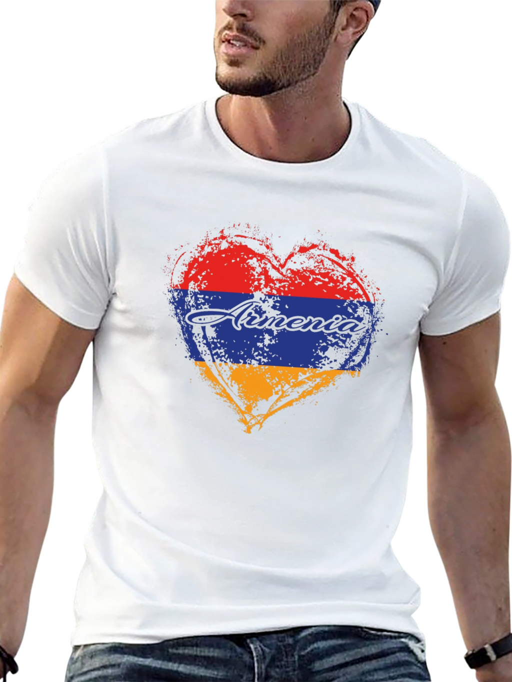 Armenia Heart Flag T-Shirt - Distressed Design