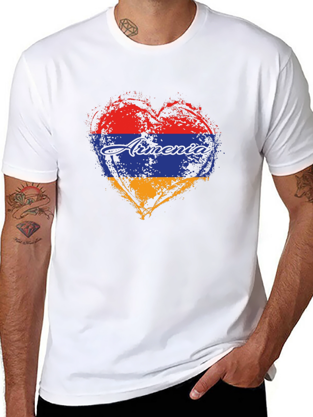 Armenia Heart Flag T-Shirt - Distressed Design
