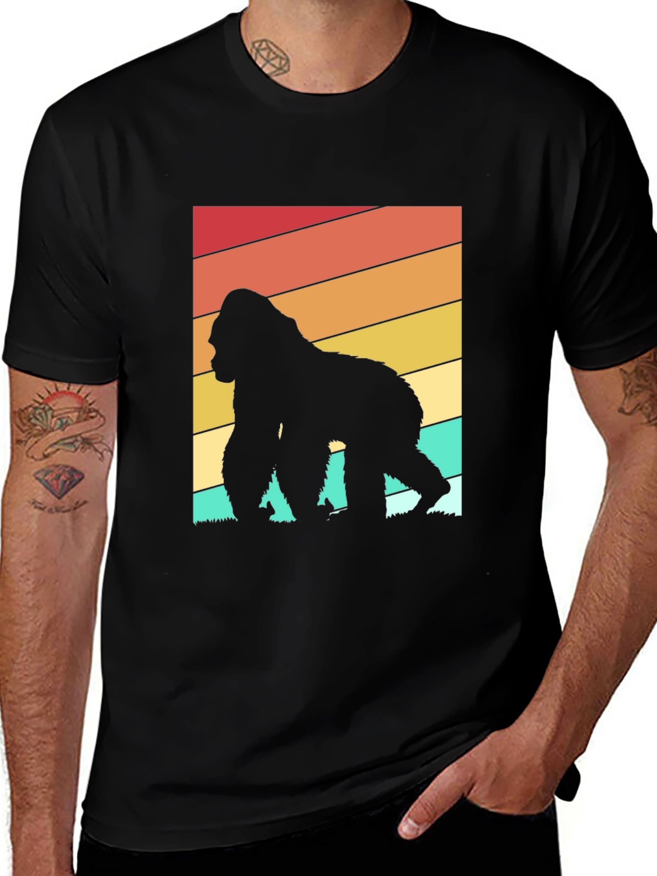 Retro Gorilla Silhouette Graphic Tee