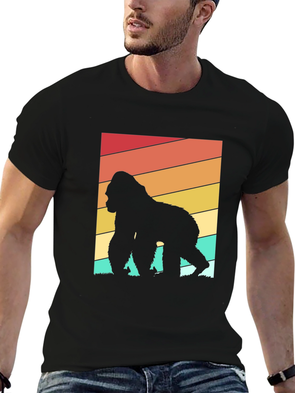 Retro Gorilla Silhouette Graphic Tee