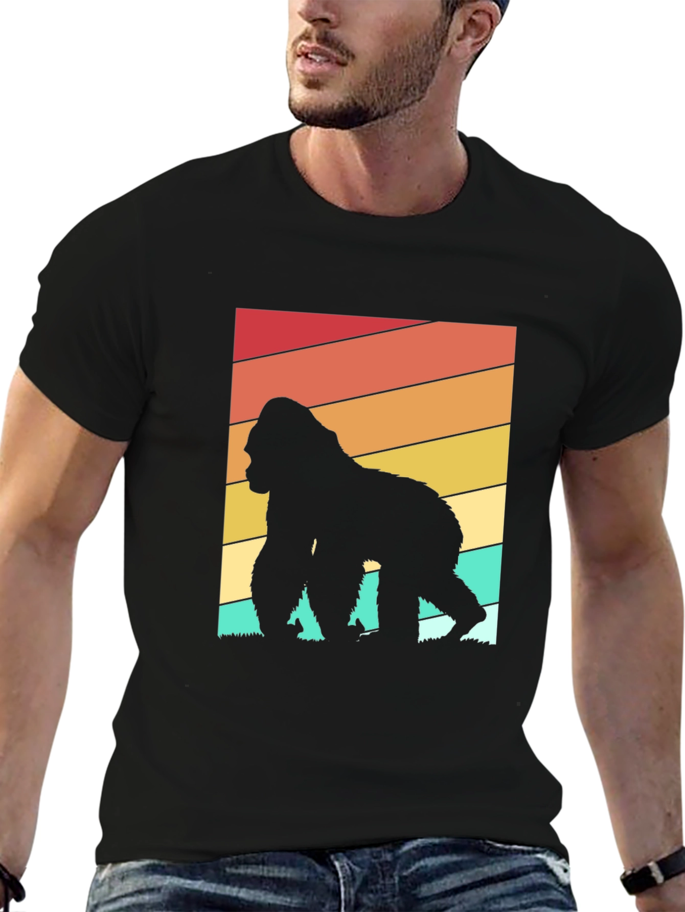 Retro Gorilla Silhouette Graphic Tee