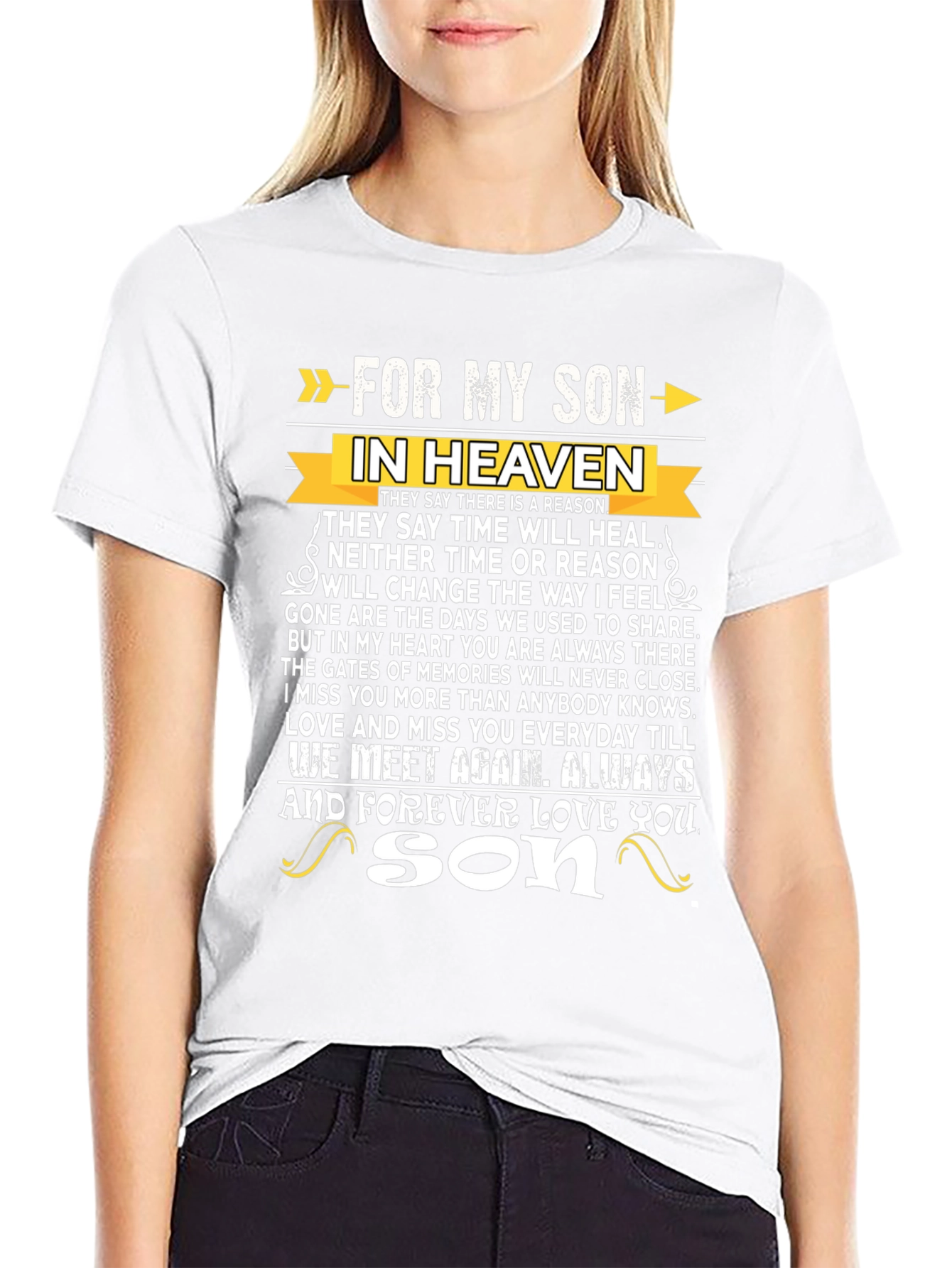 For My Son In Heaven Memorial T-Shirt