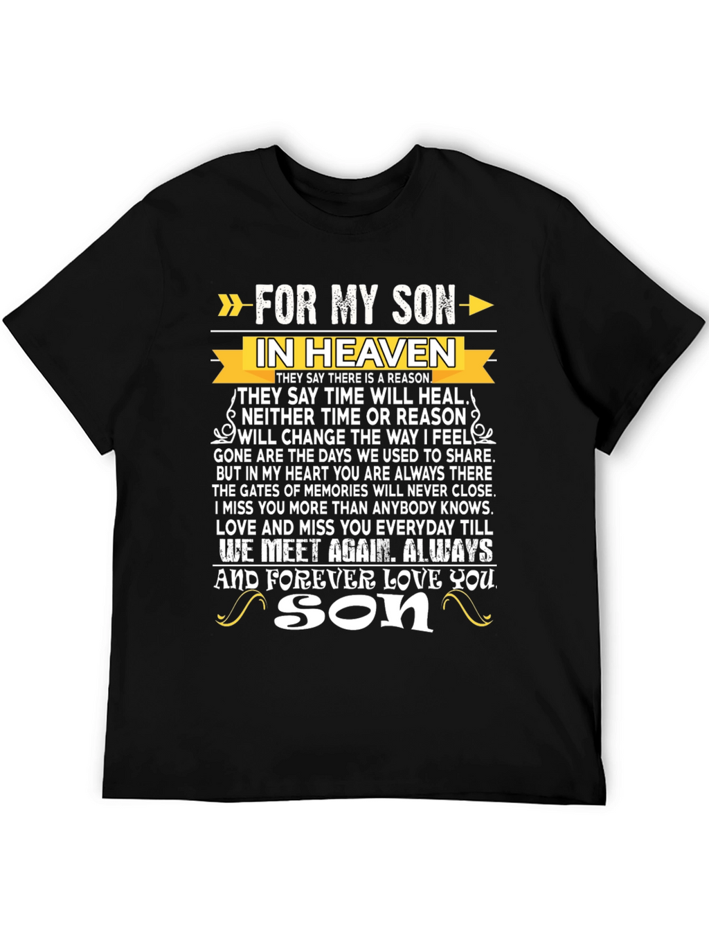 For My Son In Heaven Memorial T-Shirt